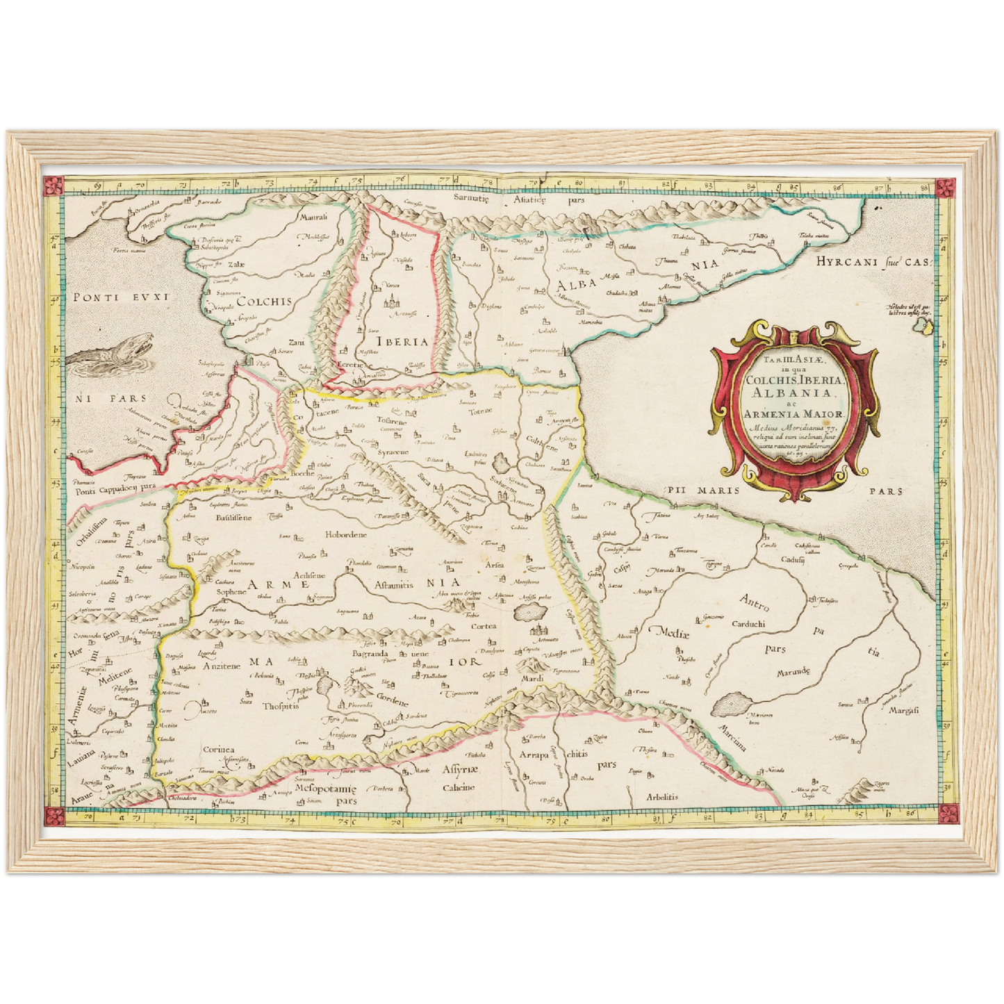 Historische Landkarte Kaukasus um 1704
