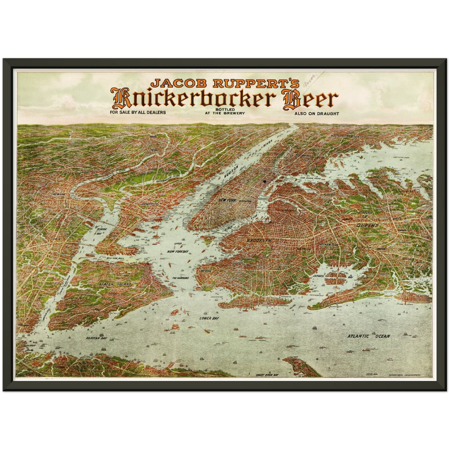 Historische Stadtansicht Greater New York City um 1912