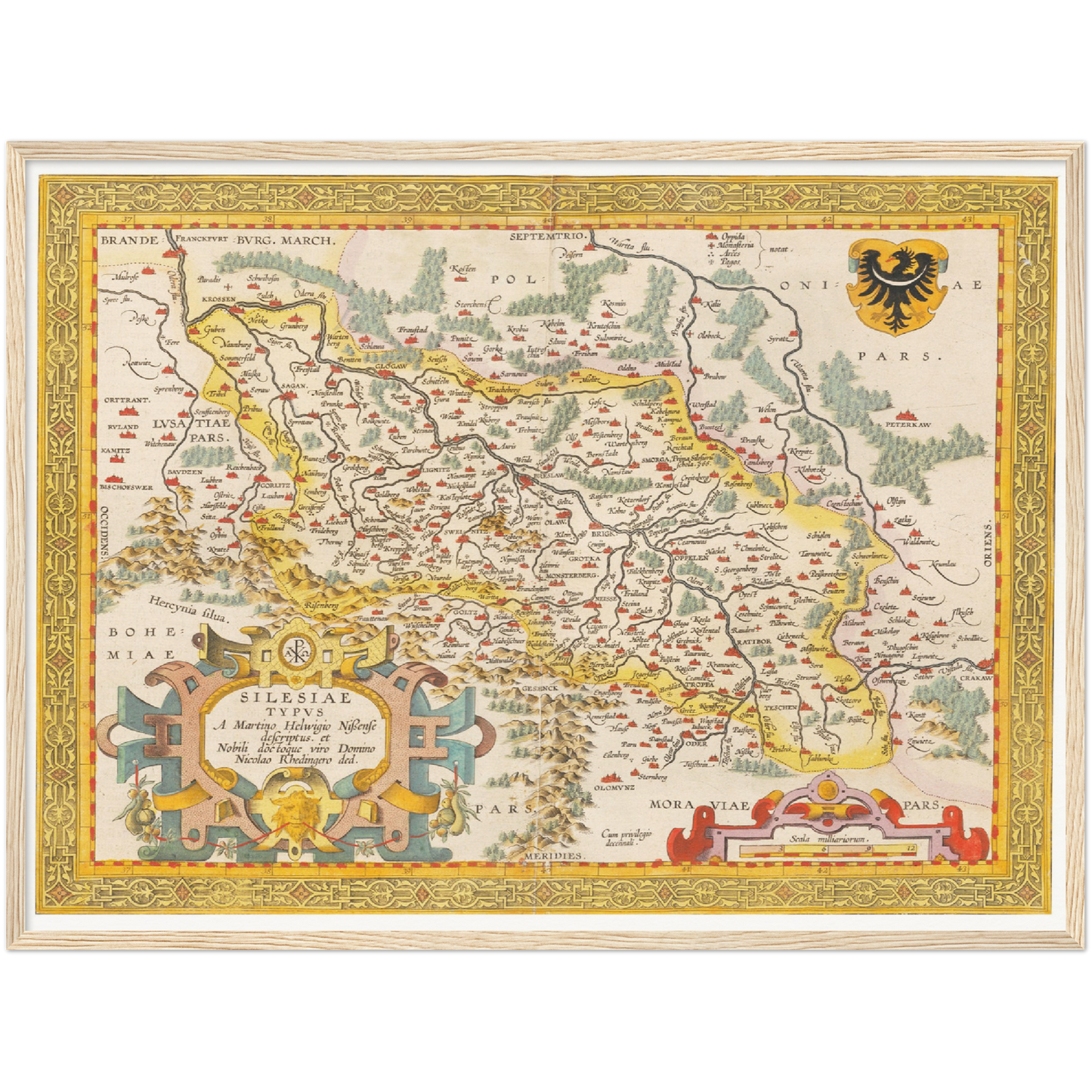 Historische Landkarte Schlesien um 1609