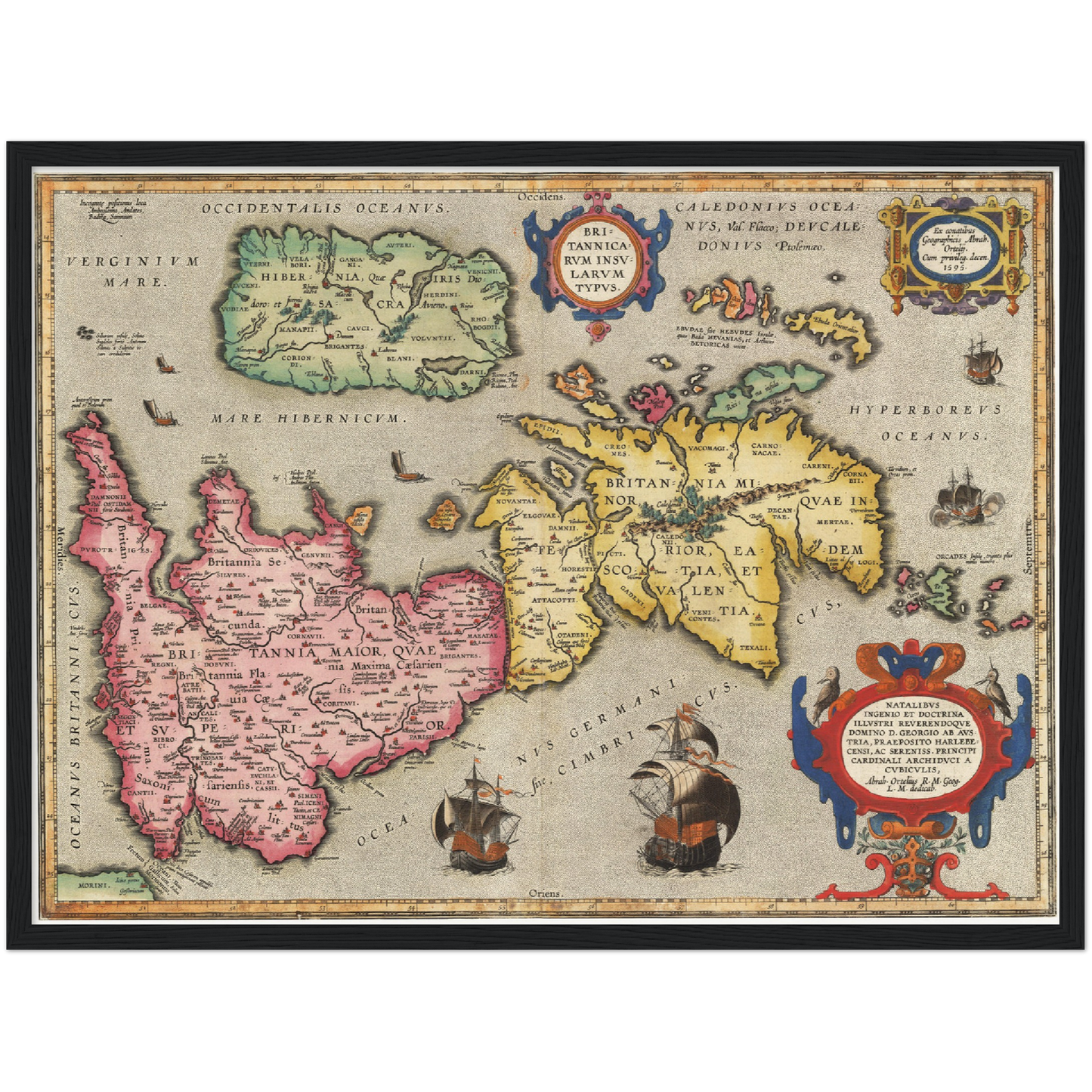 Historische Landkarte Historisches Britannien um 1595