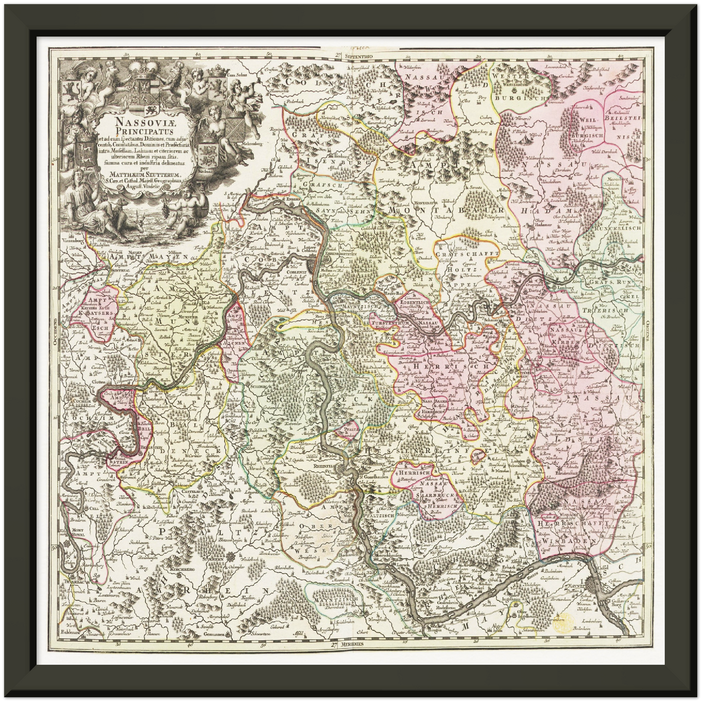 Historische Landkarte Nassau um 1750