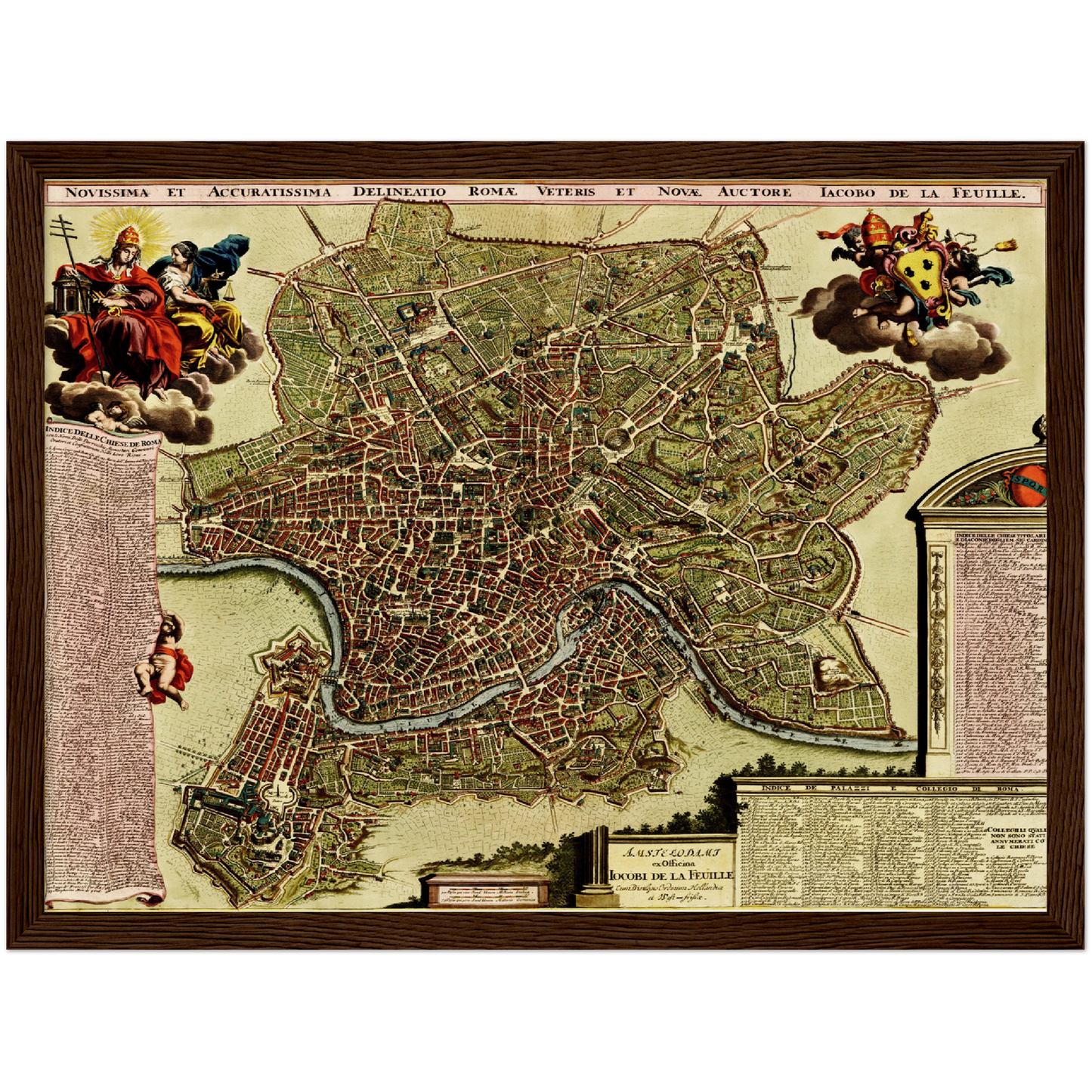 Historischer Stadtplan Rom um 1700