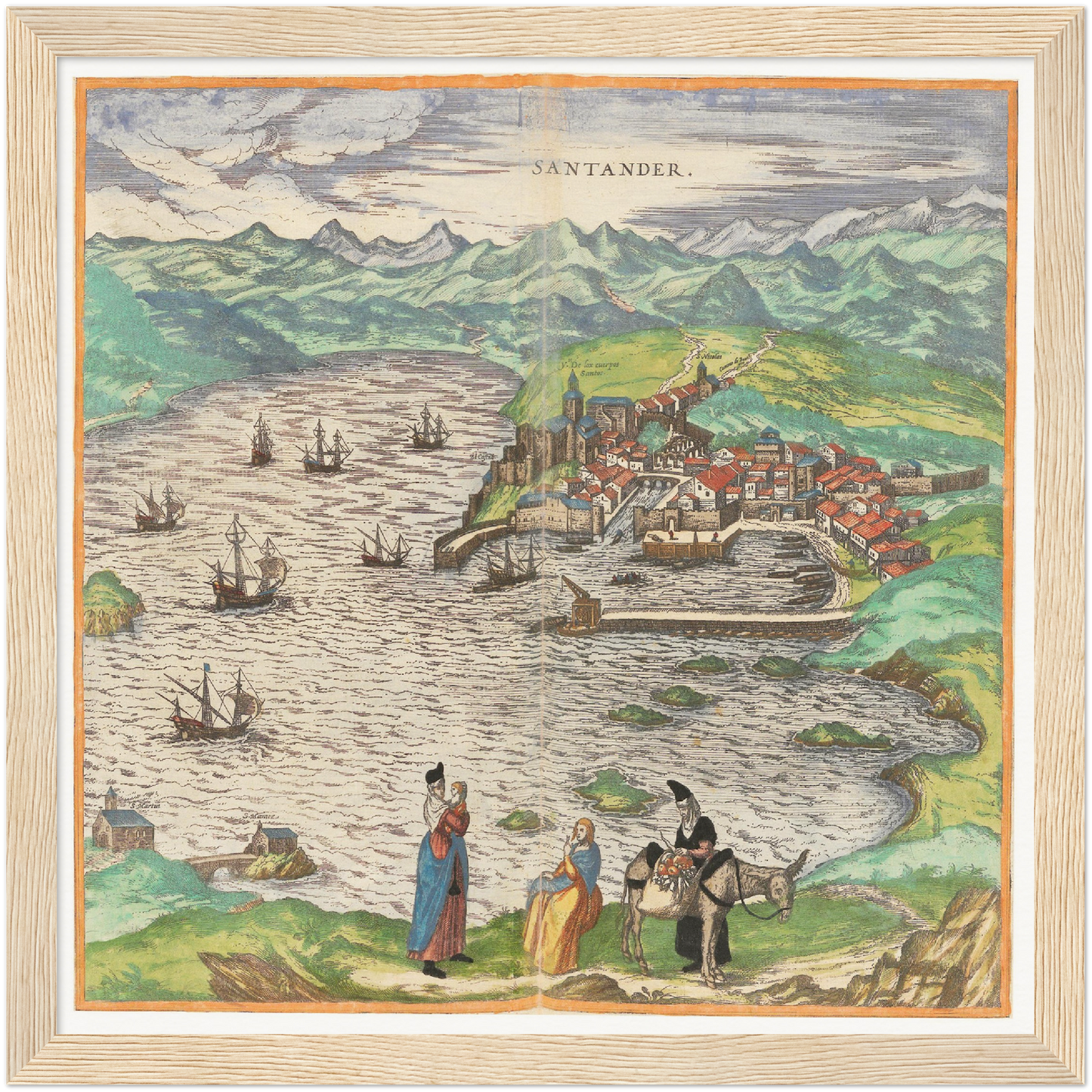 Historische Stadtansicht Santander um 1609
