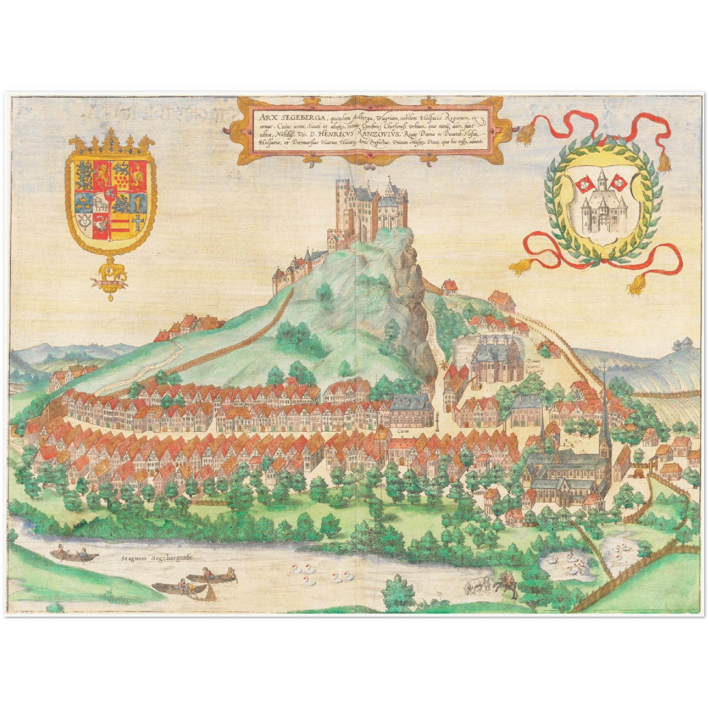 Historische Stadtansicht Segeberg um 1592