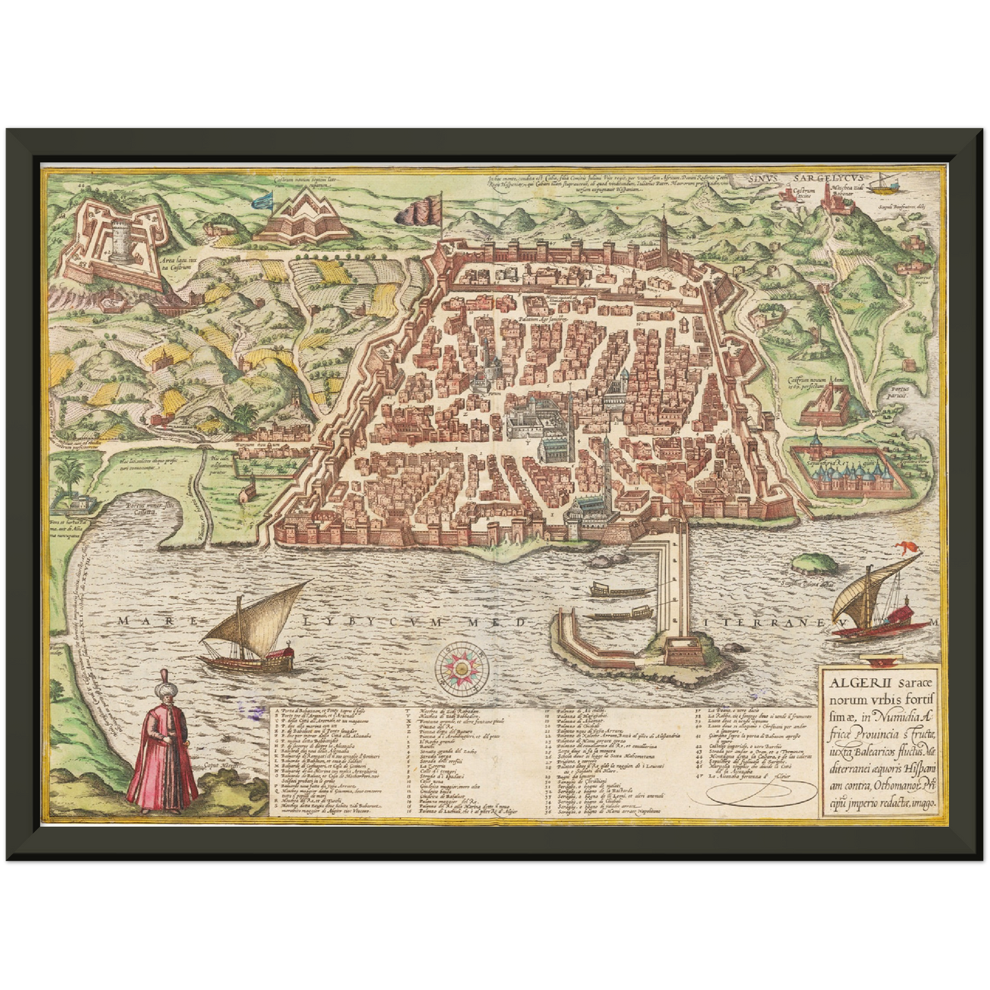 Historischer Stadtplan Algier um 1582