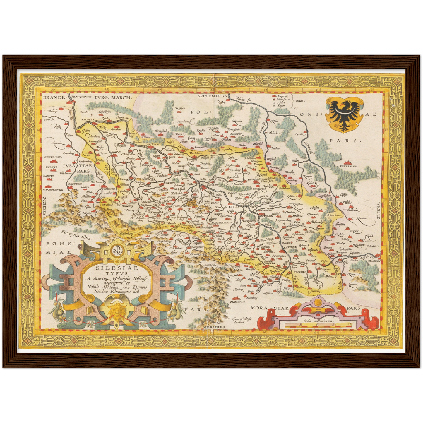 Historische Landkarte Schlesien um 1609