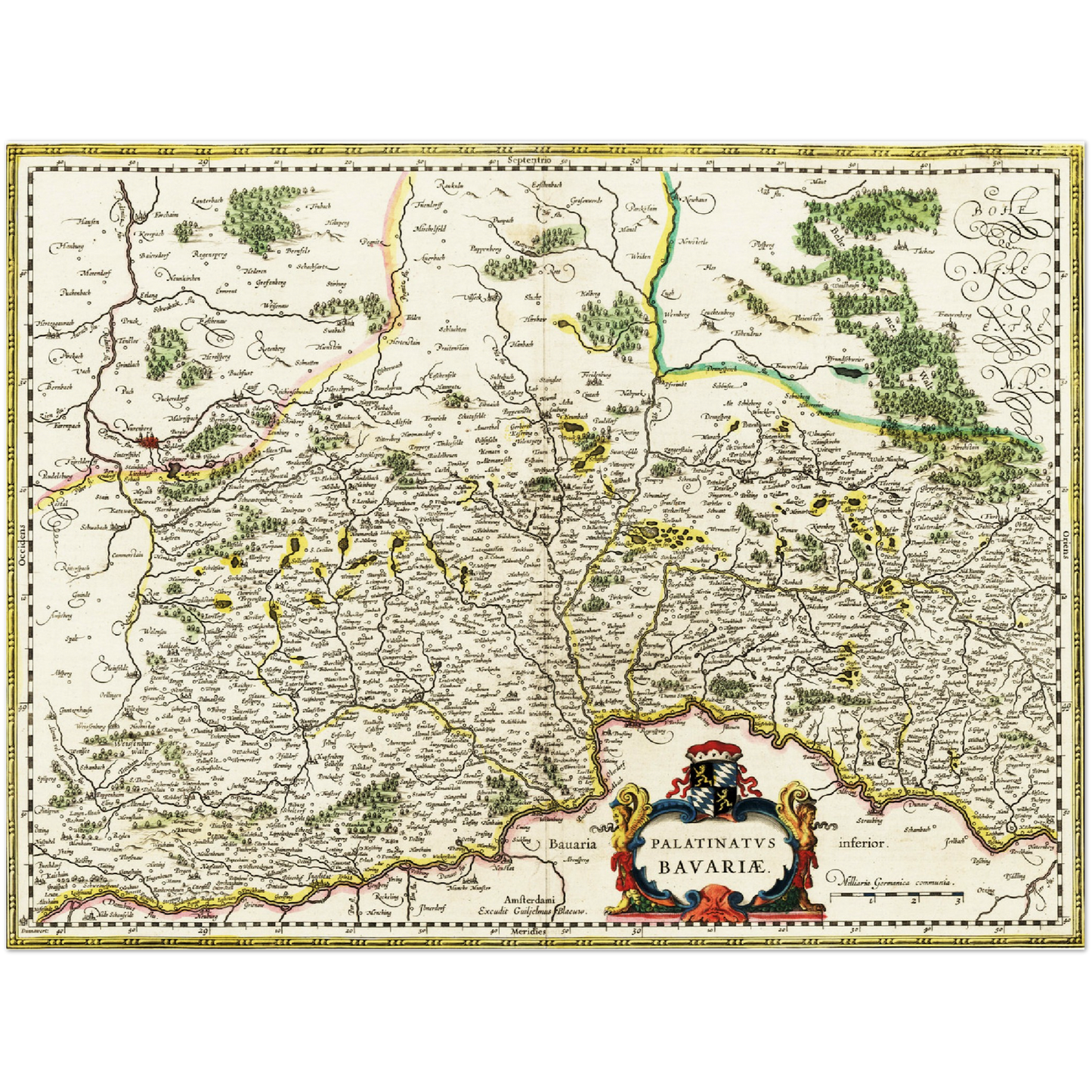 Historische Landkarte Oberpfalz um 1647