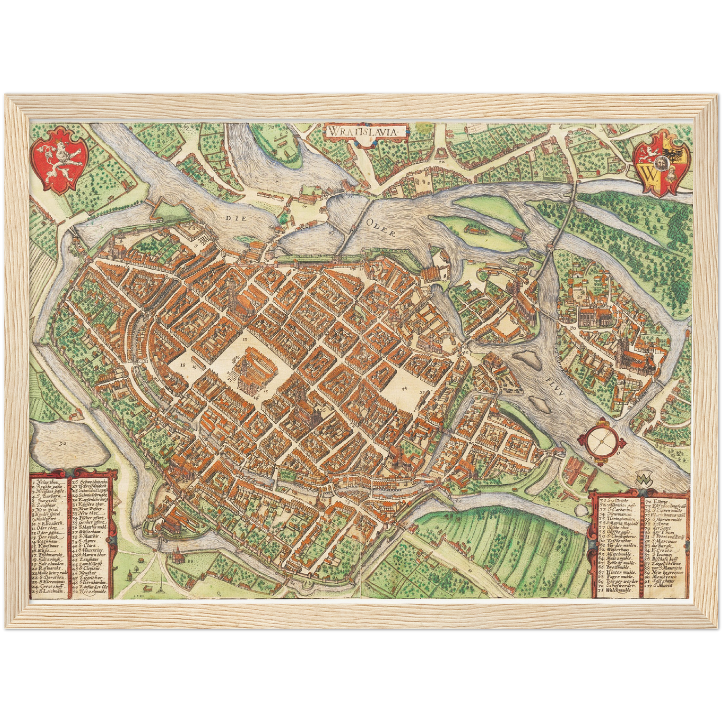 Historischer Stadtplan Breslau um 1592