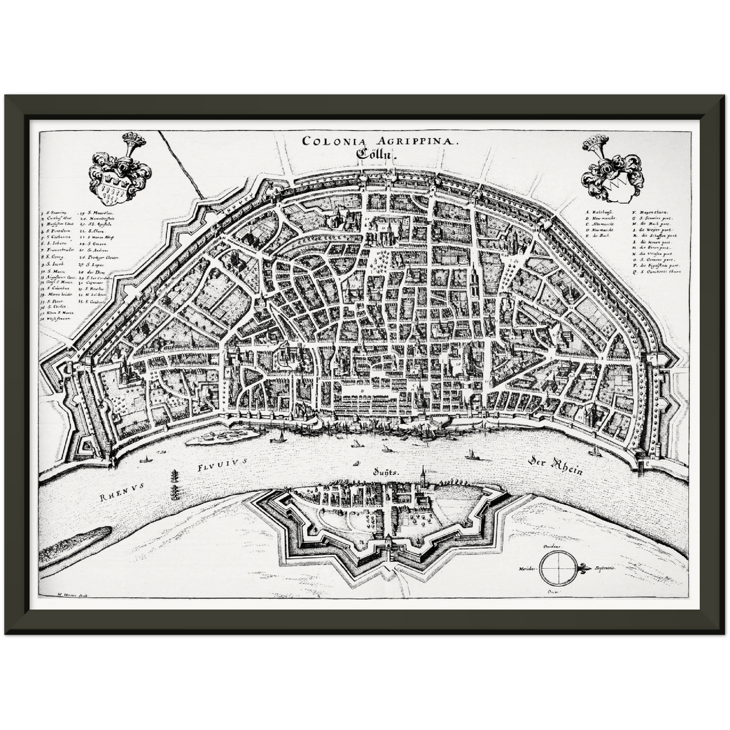 Historischer Stadtplan Köln um 1648