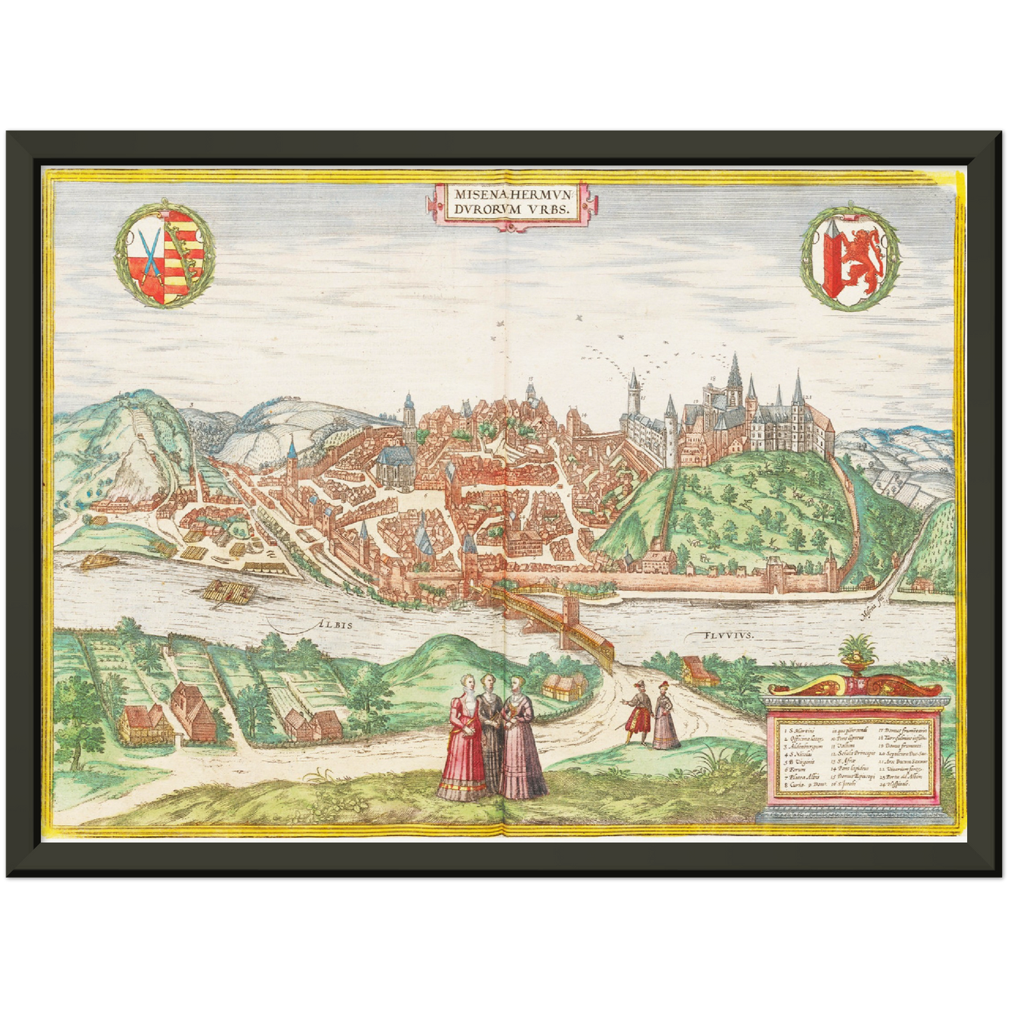 Historische Stadtansicht Meißen um 1575