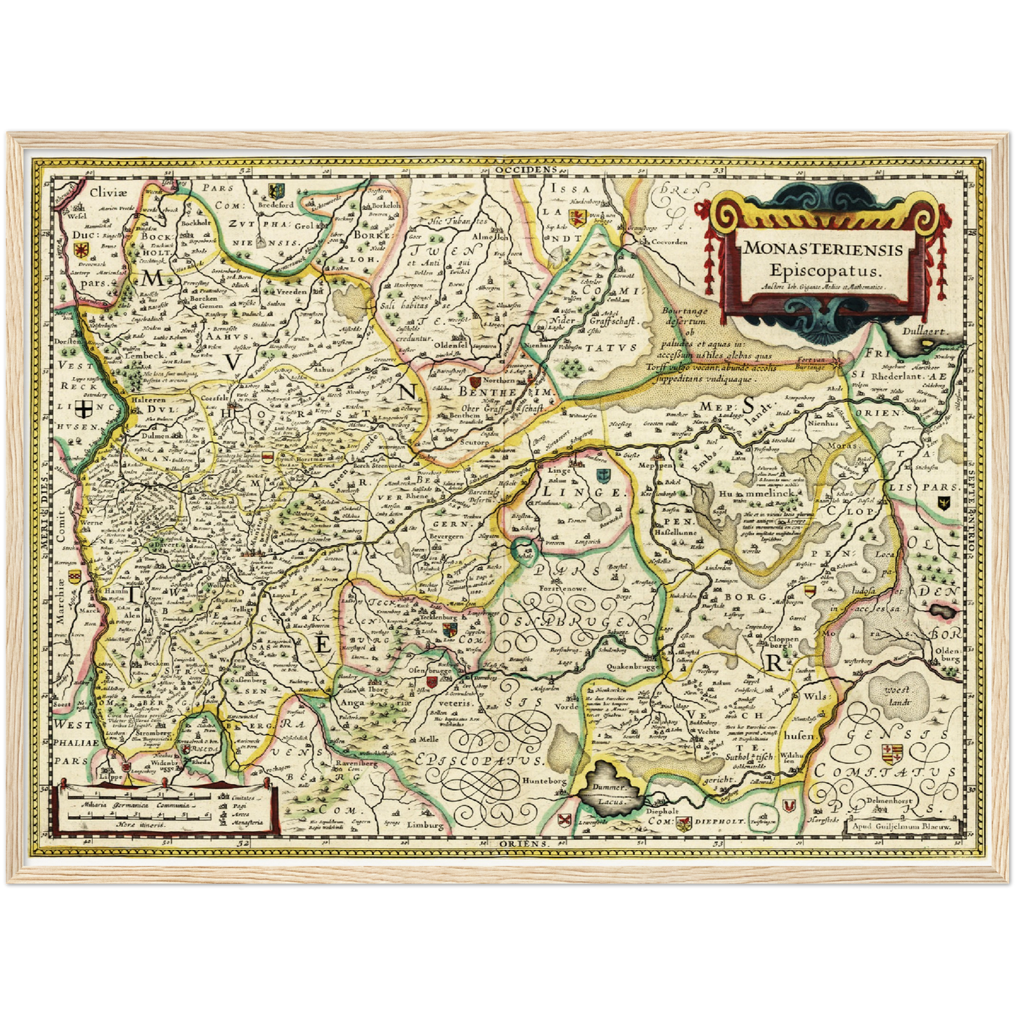 Historische Landkarte Münster um 1650