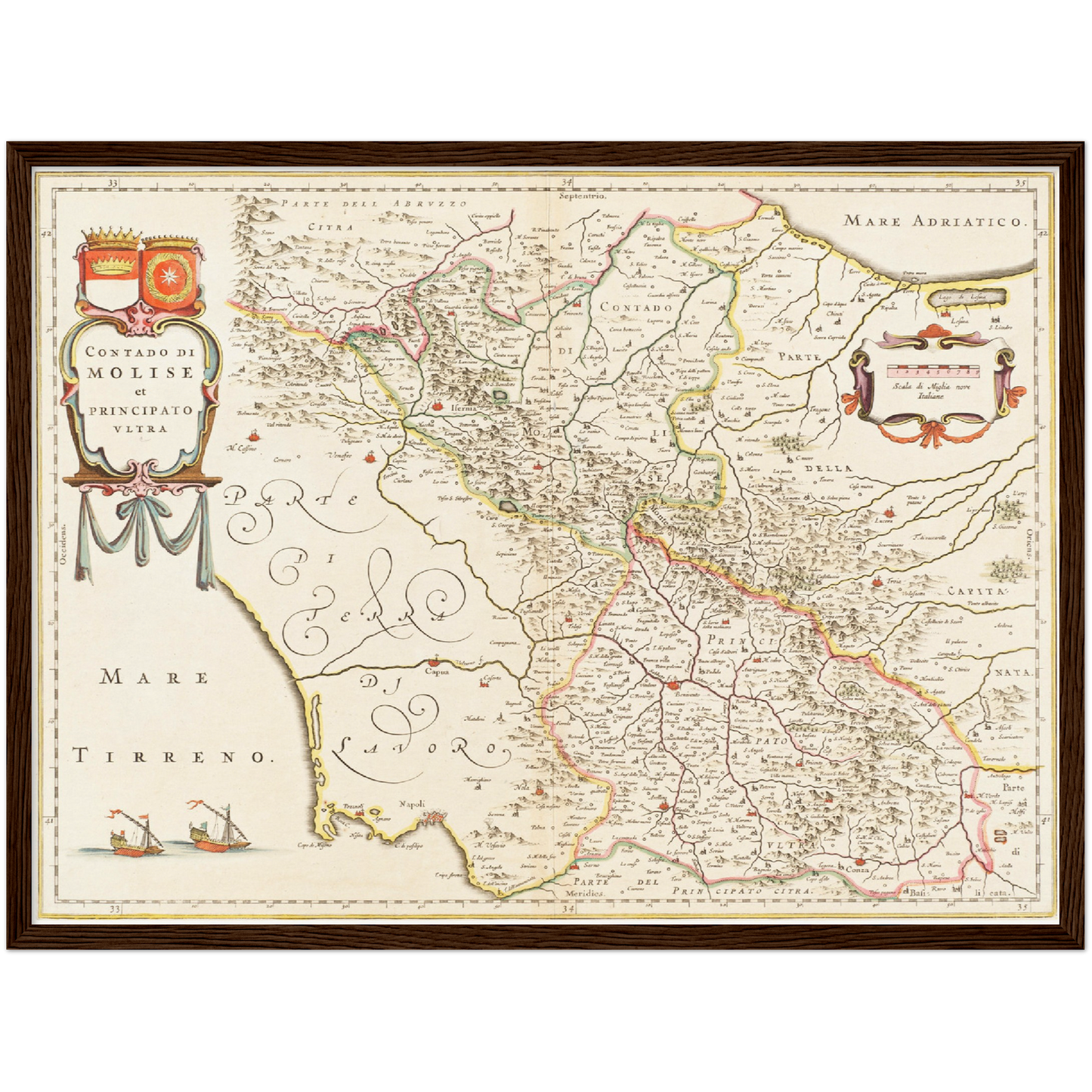 Historische Landkarte Molise um 1630