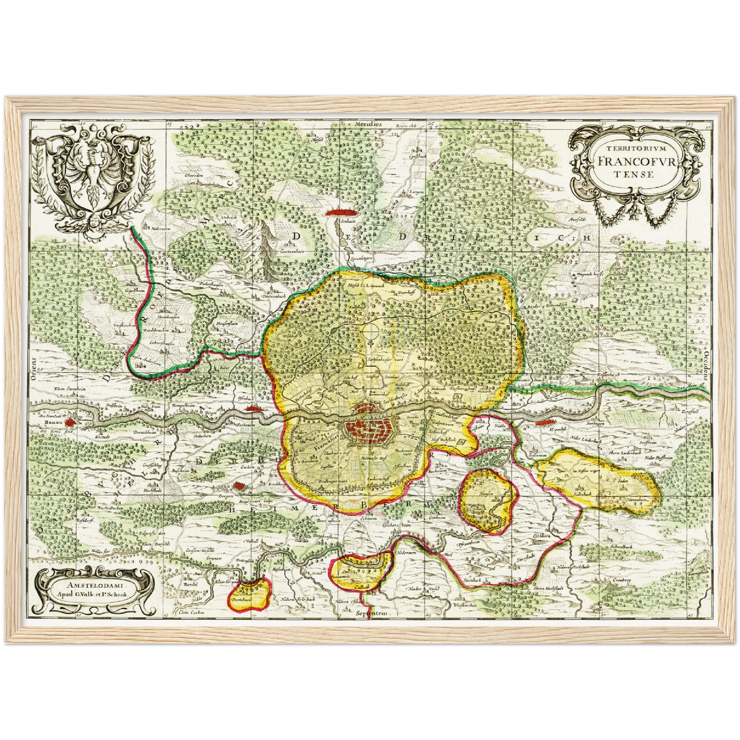 Historische Landkarte Frankfurt um 1700