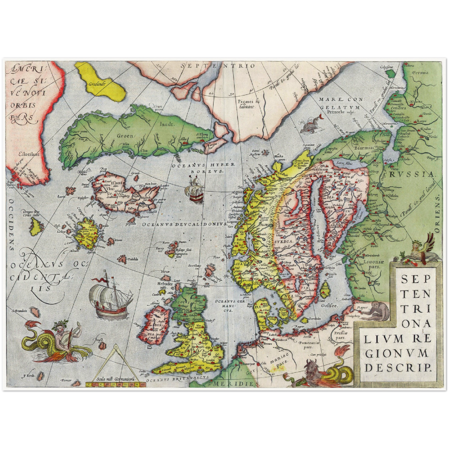 Historische Landkarte Nordeuropa um 1580