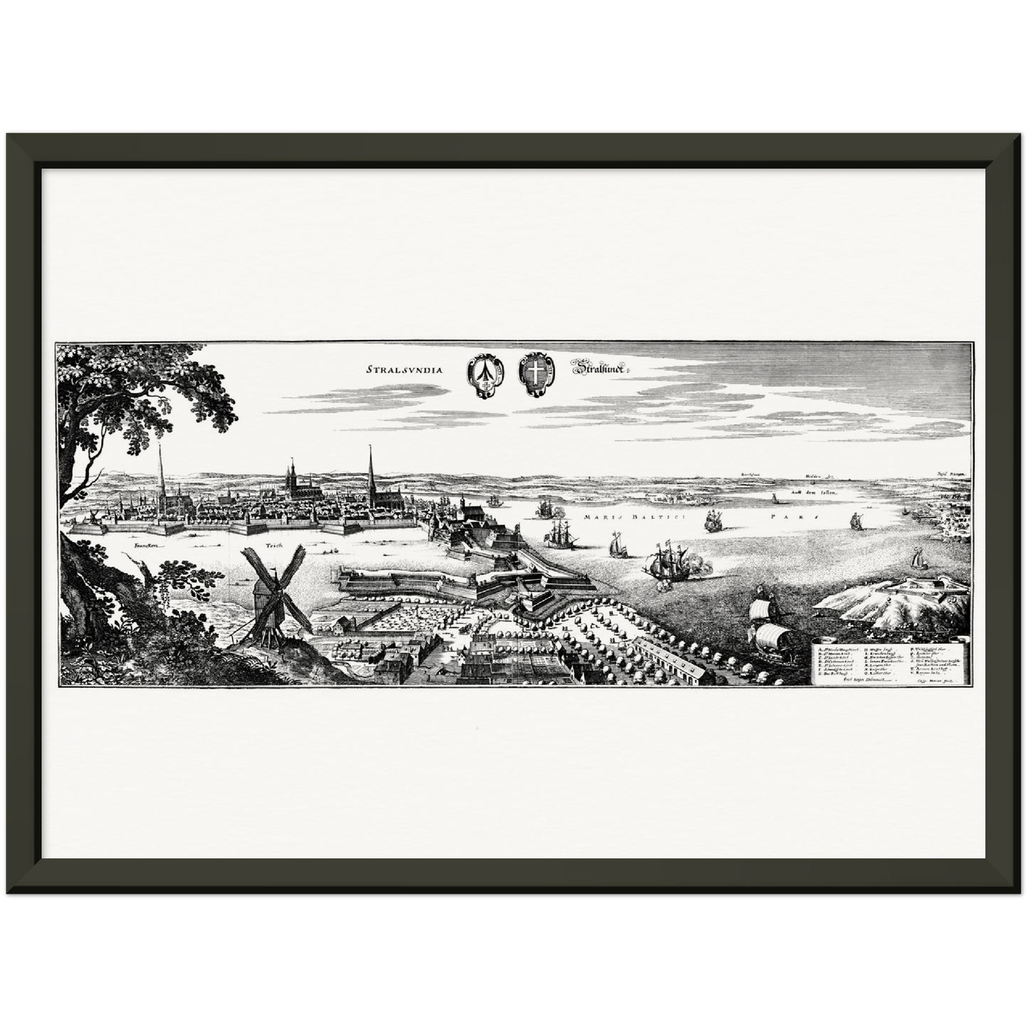 Historische Stadtansicht Stralsund um 1652