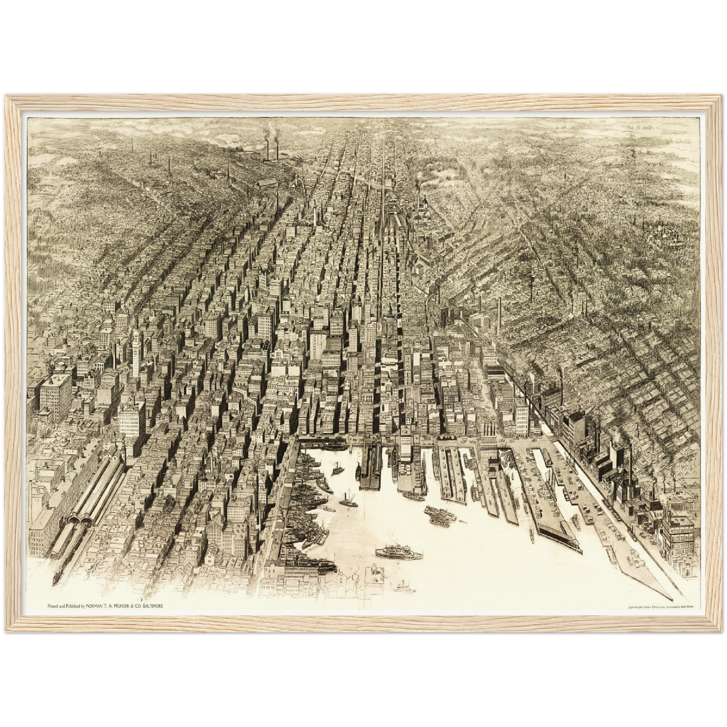 Historische Stadtansicht Baltimore um 1911
