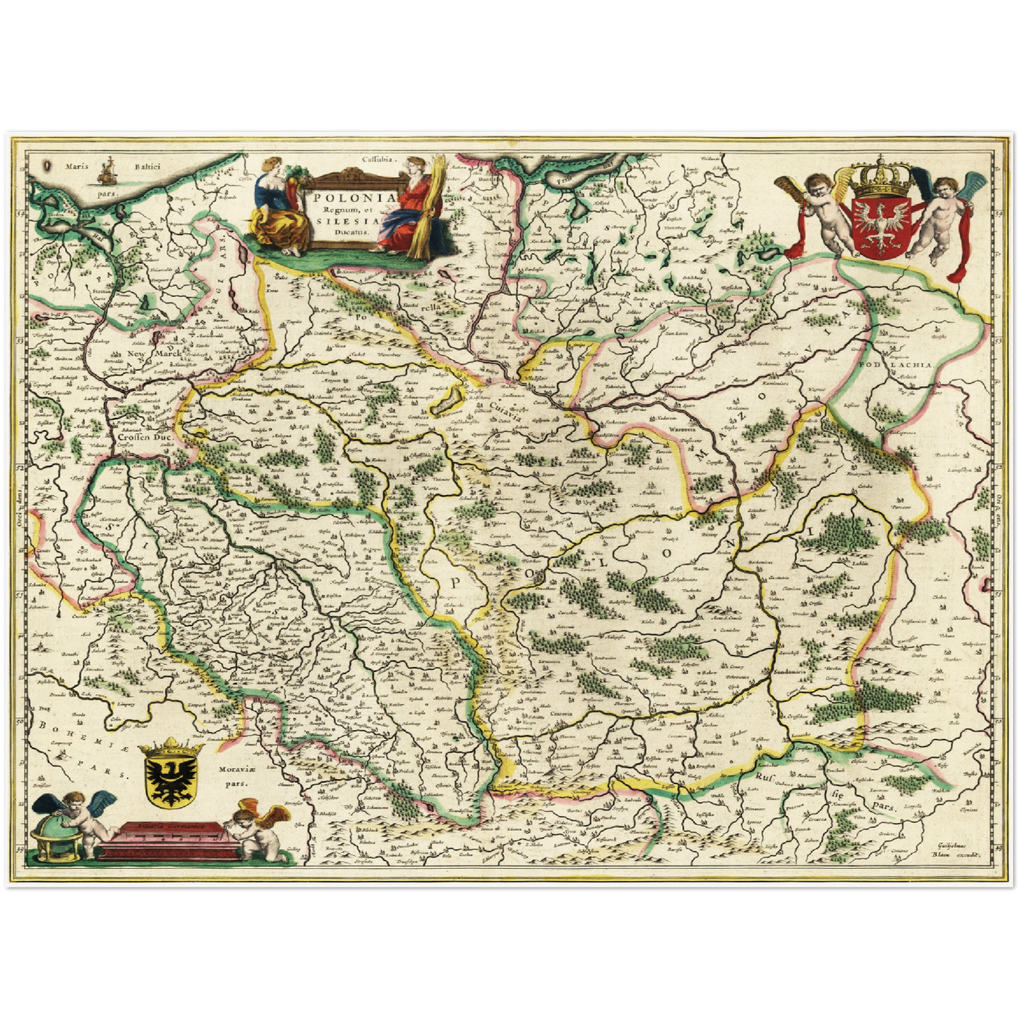 Historische Landkarte Polen um 1647