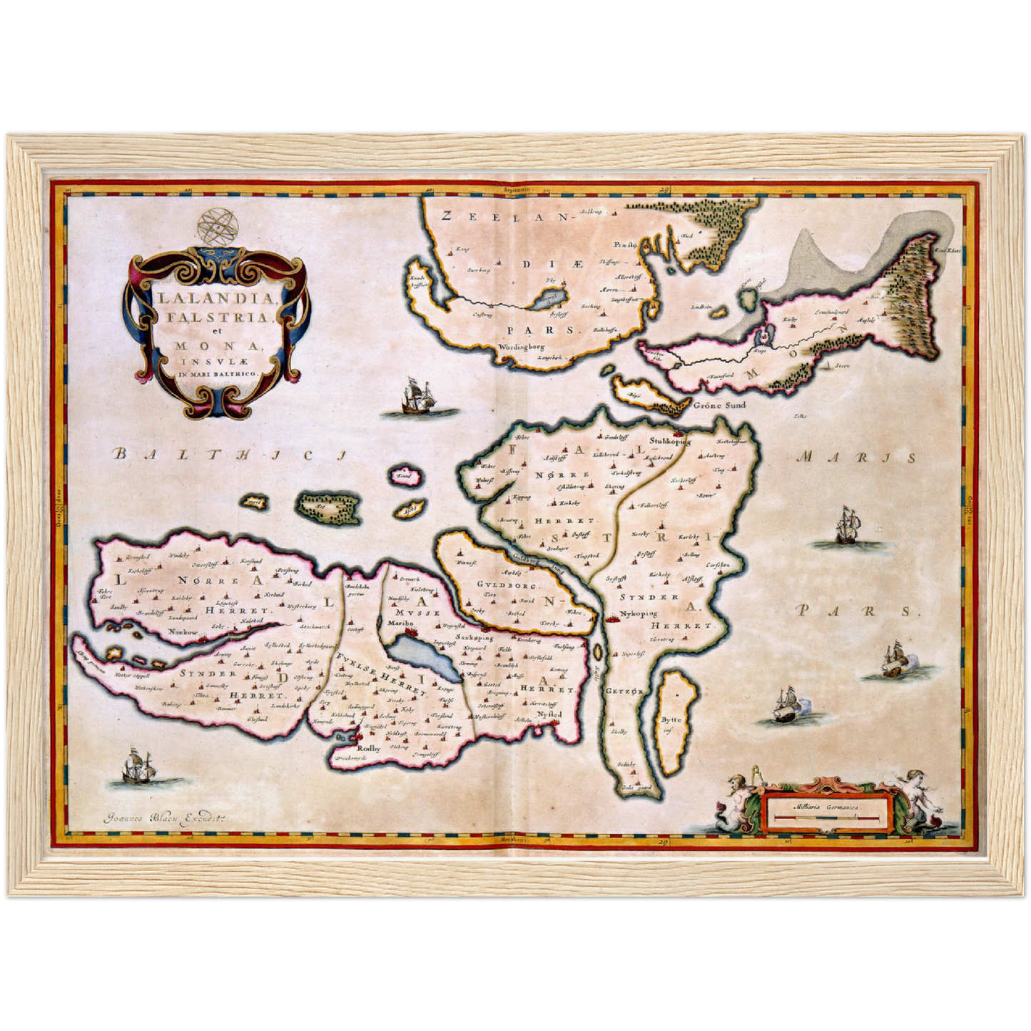 Historische Landkarte Lolland um 1690