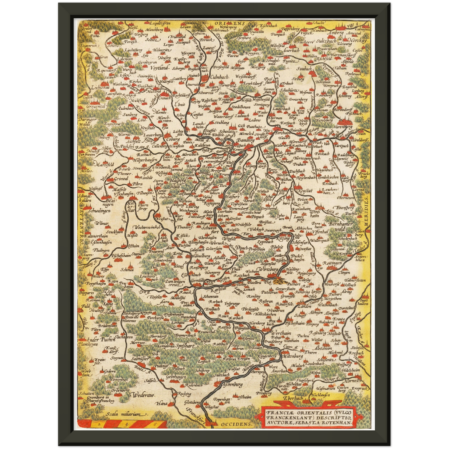 Historische Landkarte Franken um 1609