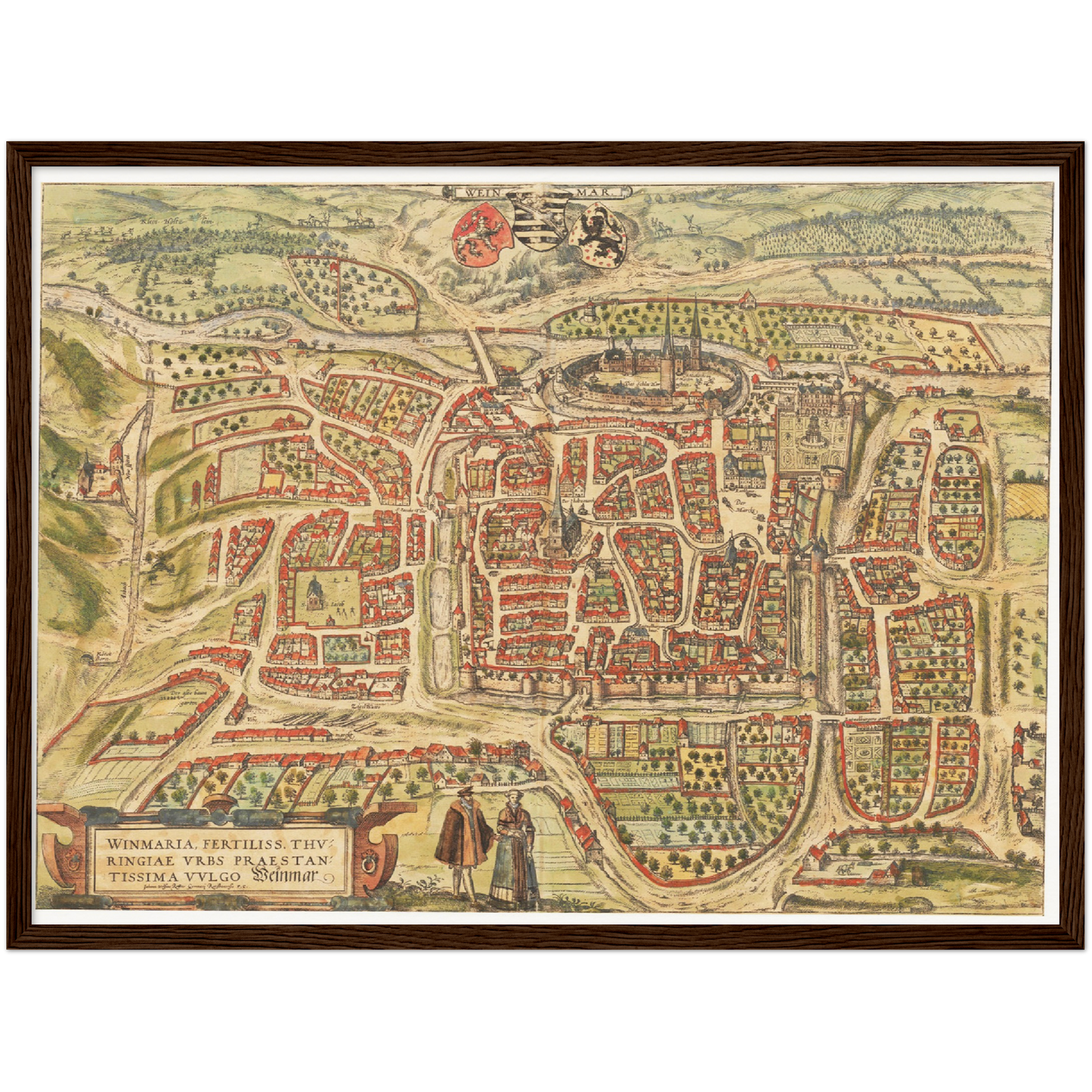 Historische Stadtansicht Weimar um 1582