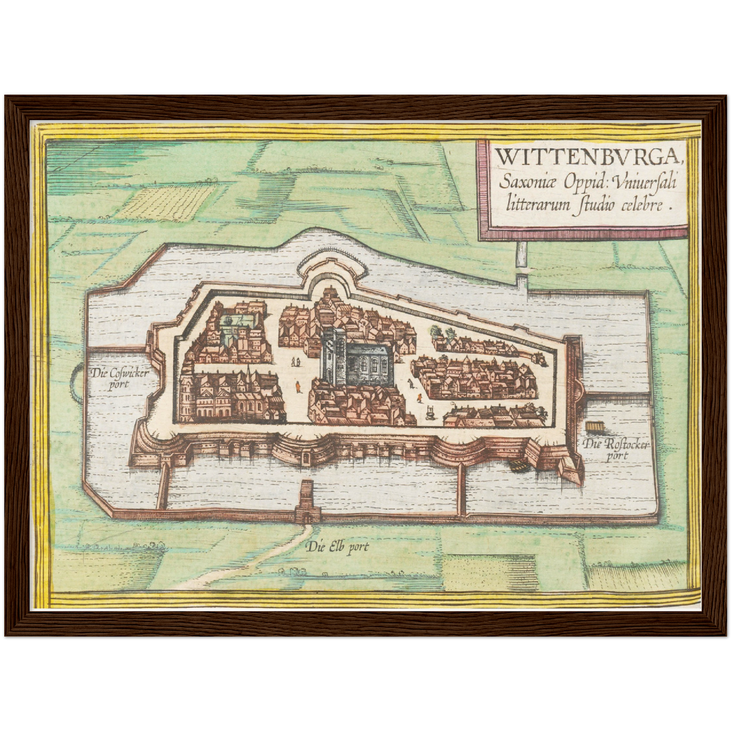 Historische Stadtansicht Wittenberg um 1570