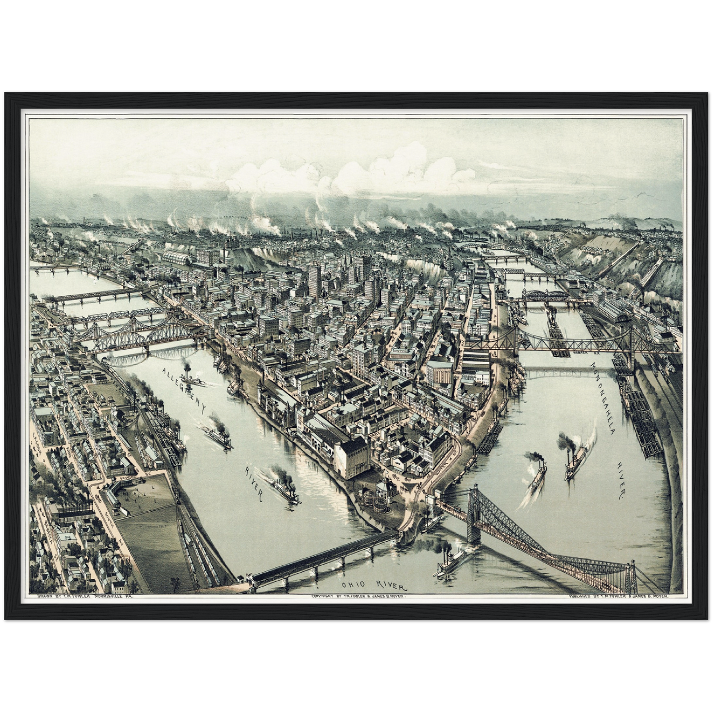 Historische Stadtansicht Pittsburgh um 1902