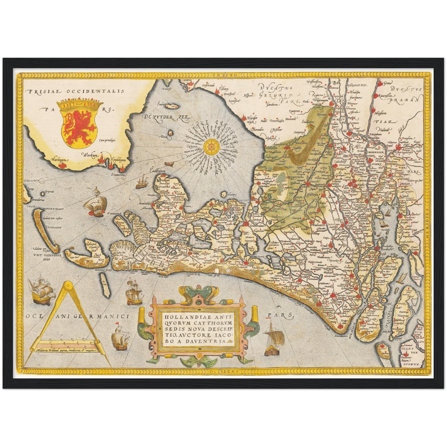 Historische Landkarte Provinz Holland um 1609