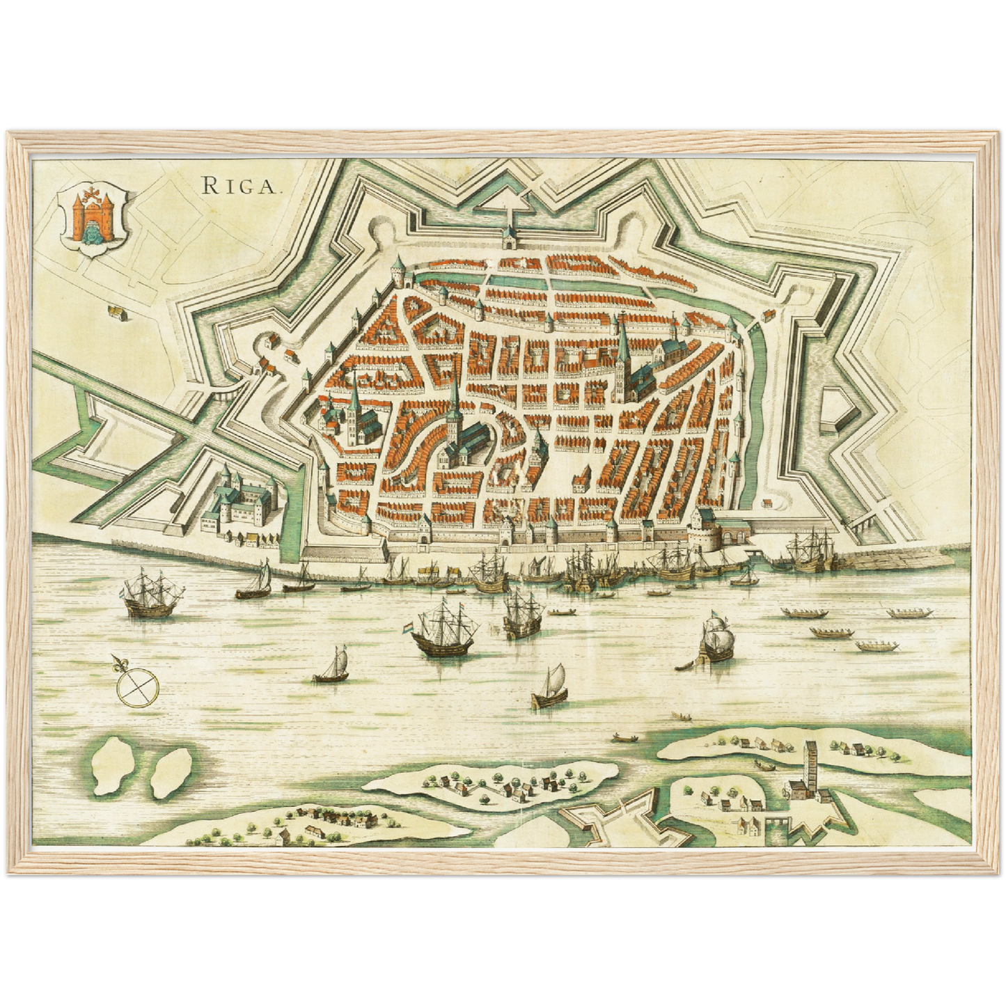 Historischer Stadtplan Riga um 1612