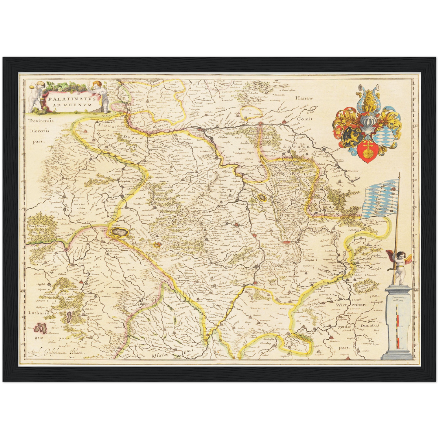 Historische Landkarte Pfalz um 1635
