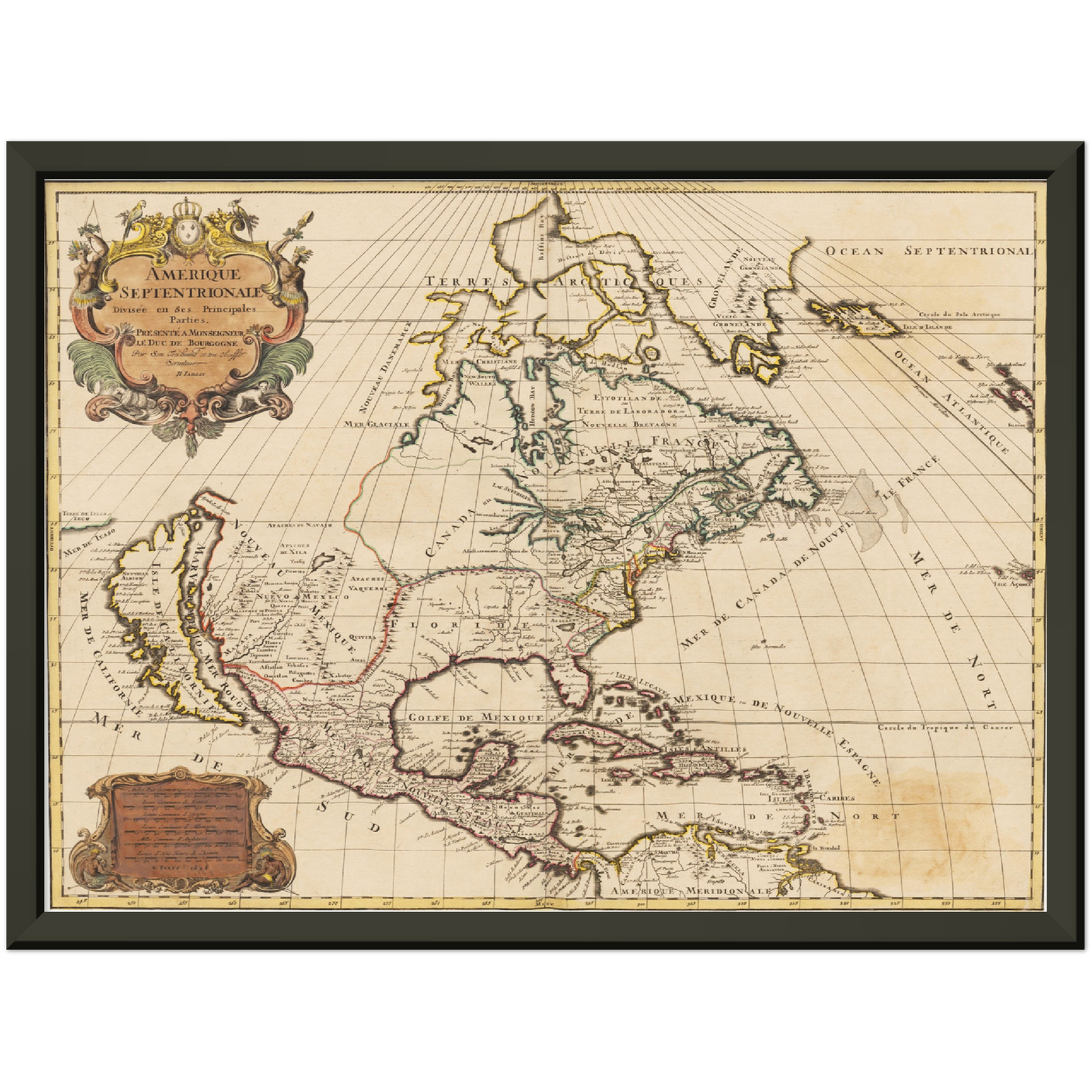 Historische Landkarte Nordamerika um 1694