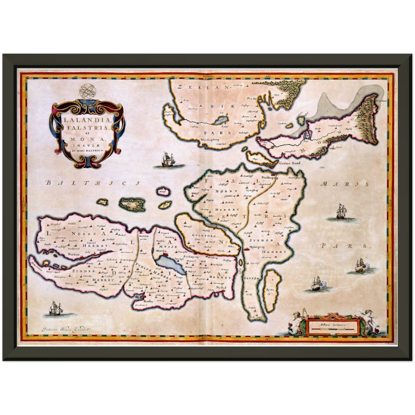 Historische Landkarte Lolland um 1690