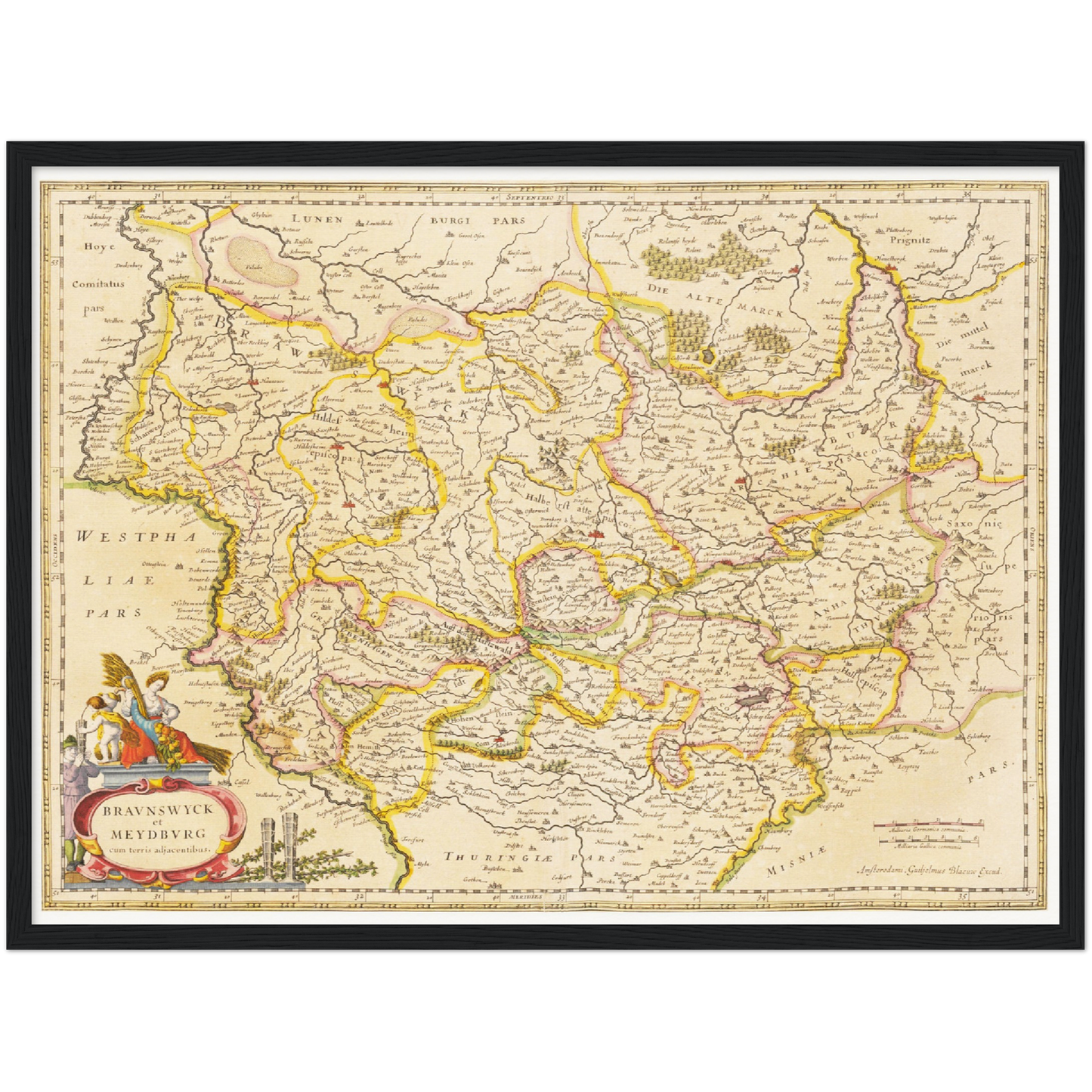 Historische Landkarte Braunschweig um 1635