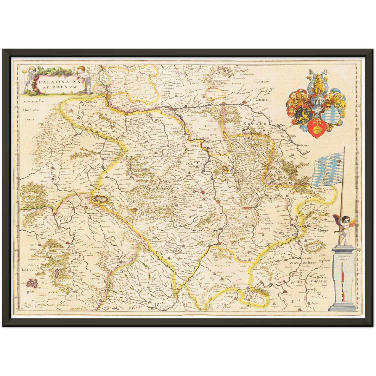 Historische Landkarte Pfalz um 1635