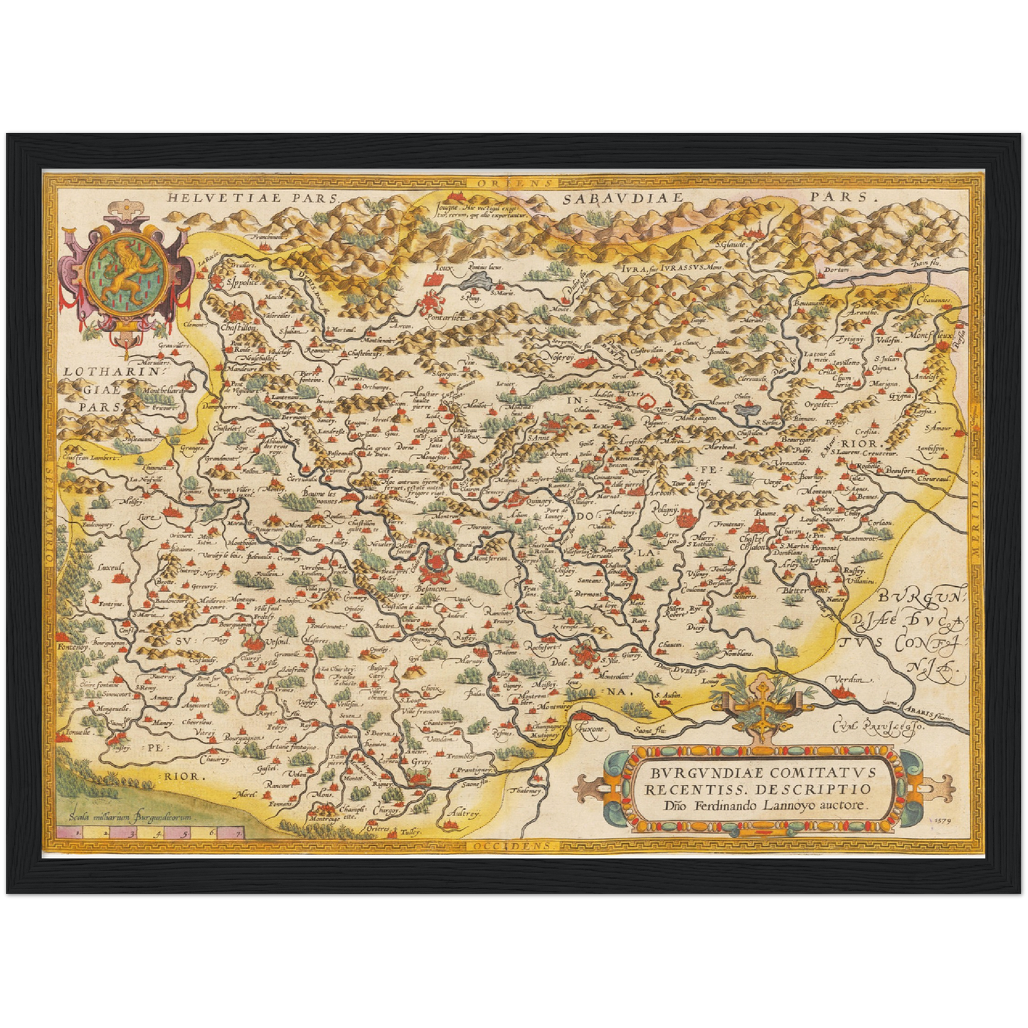 Historische Landkarte Burgund um 1609