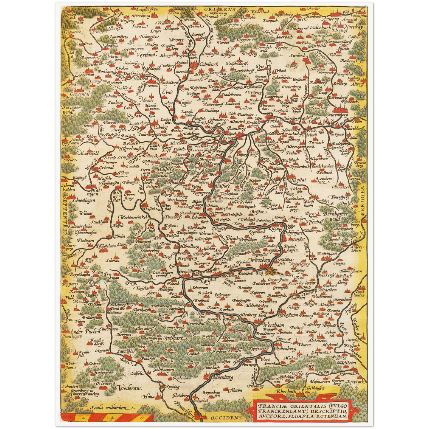 Historische Landkarte Franken um 1609