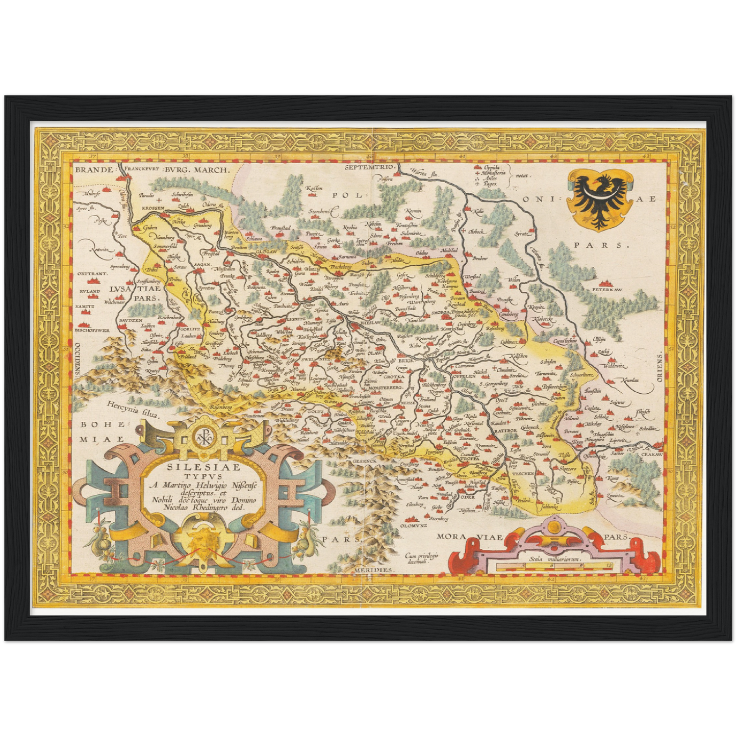 Historische Landkarte Schlesien um 1609