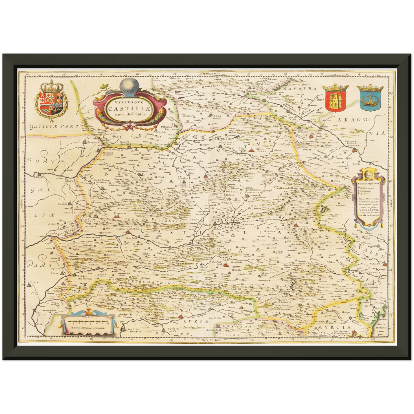Historische Landkarte Kastilien und León um 1635