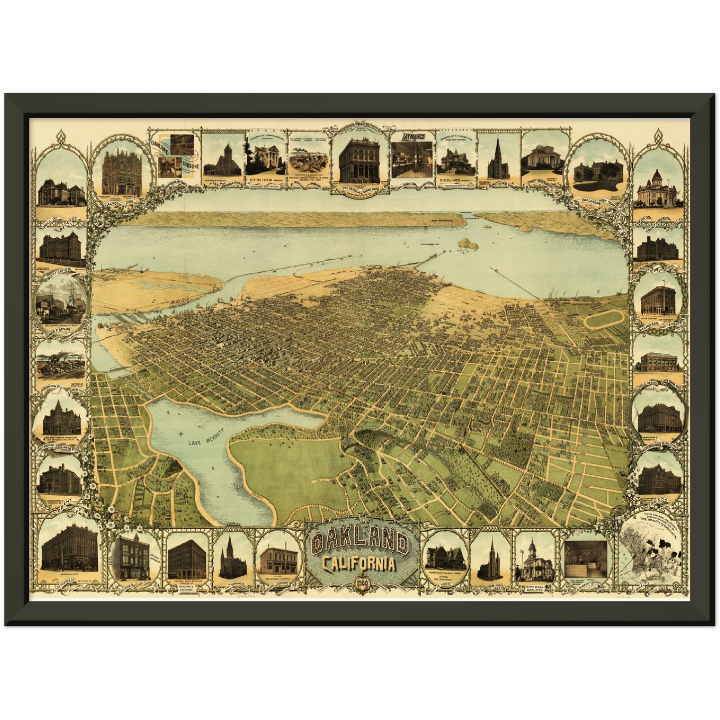 Historische Stadtansicht Oakland um 1900
