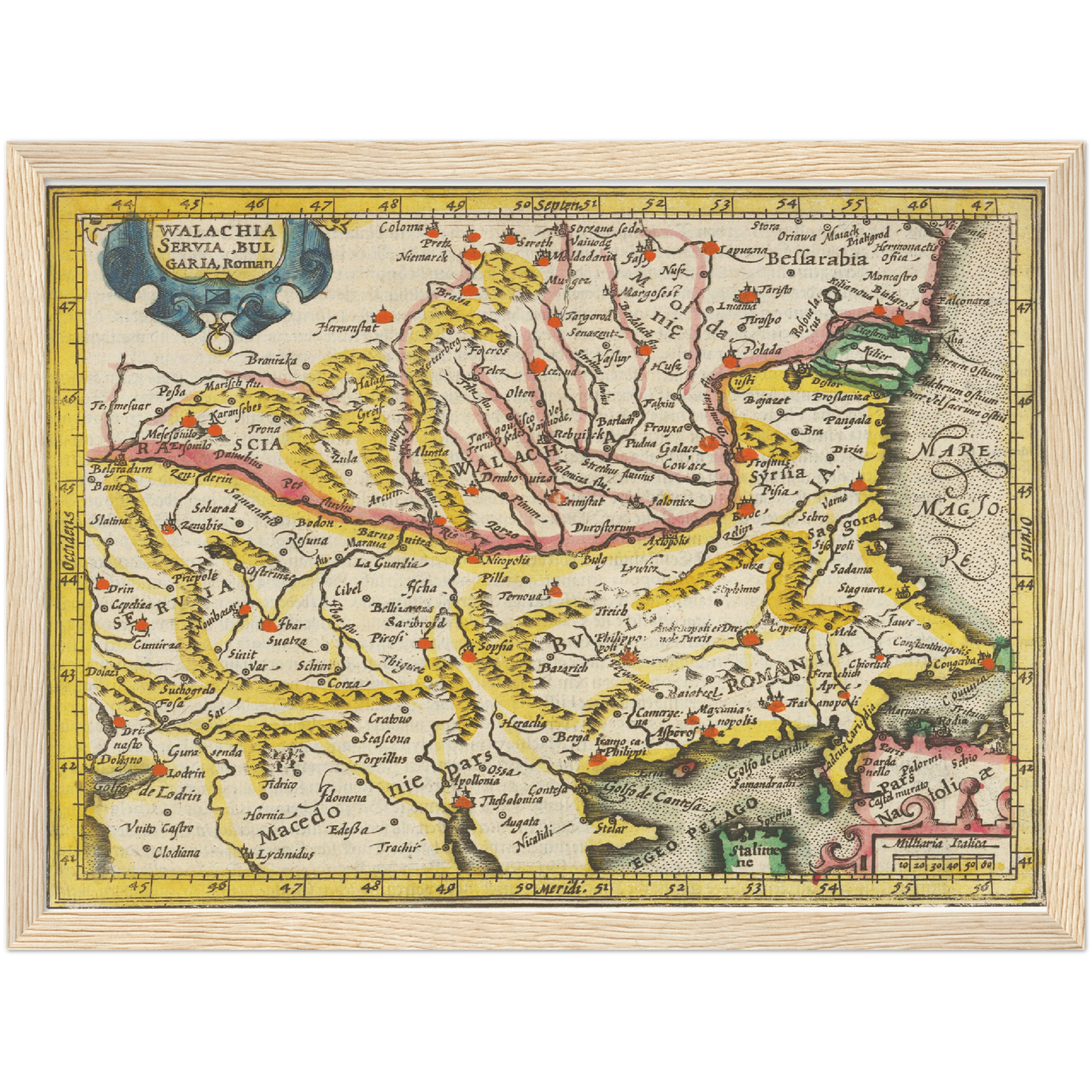 Historische Landkarte Wallachei um 1609
