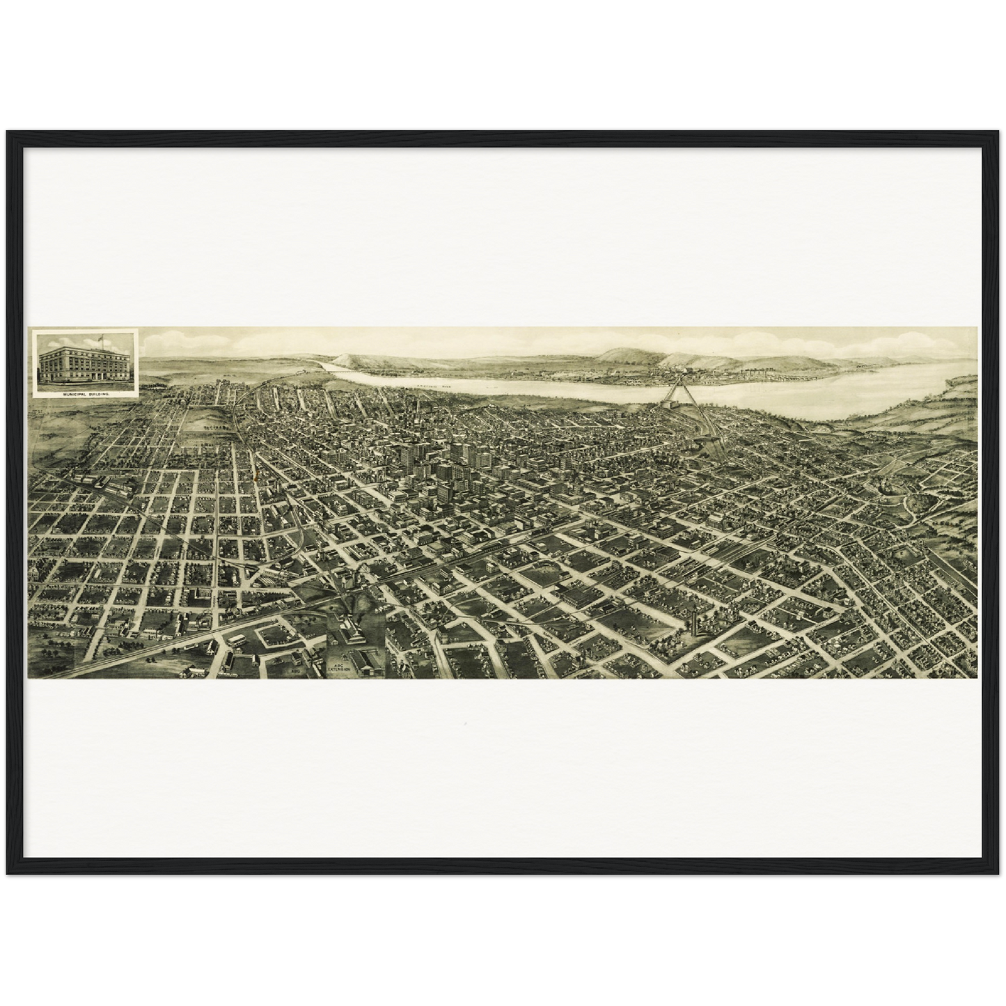 Historische Stadtansicht Tulsa um 1918