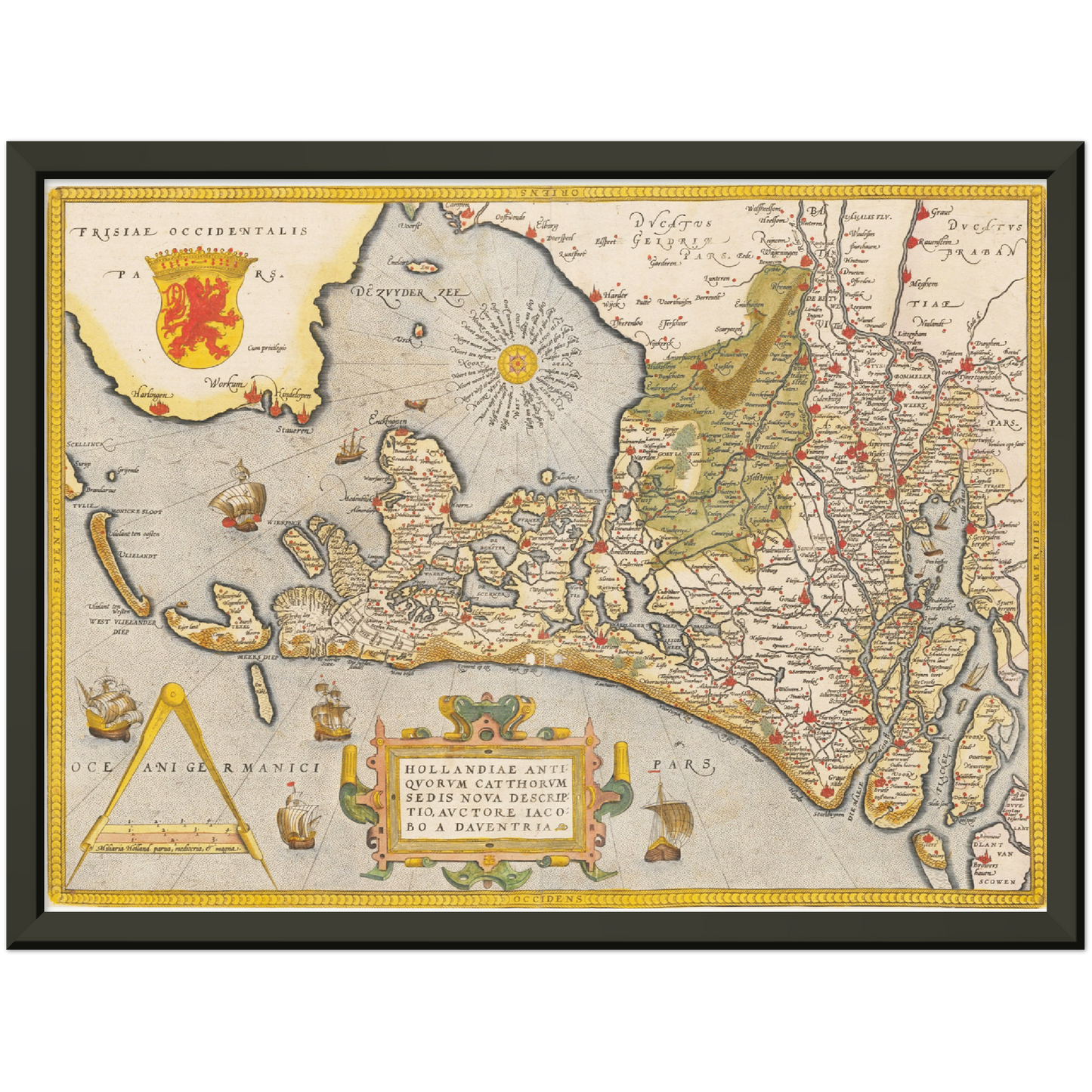 Historische Landkarte Provinz Holland um 1609