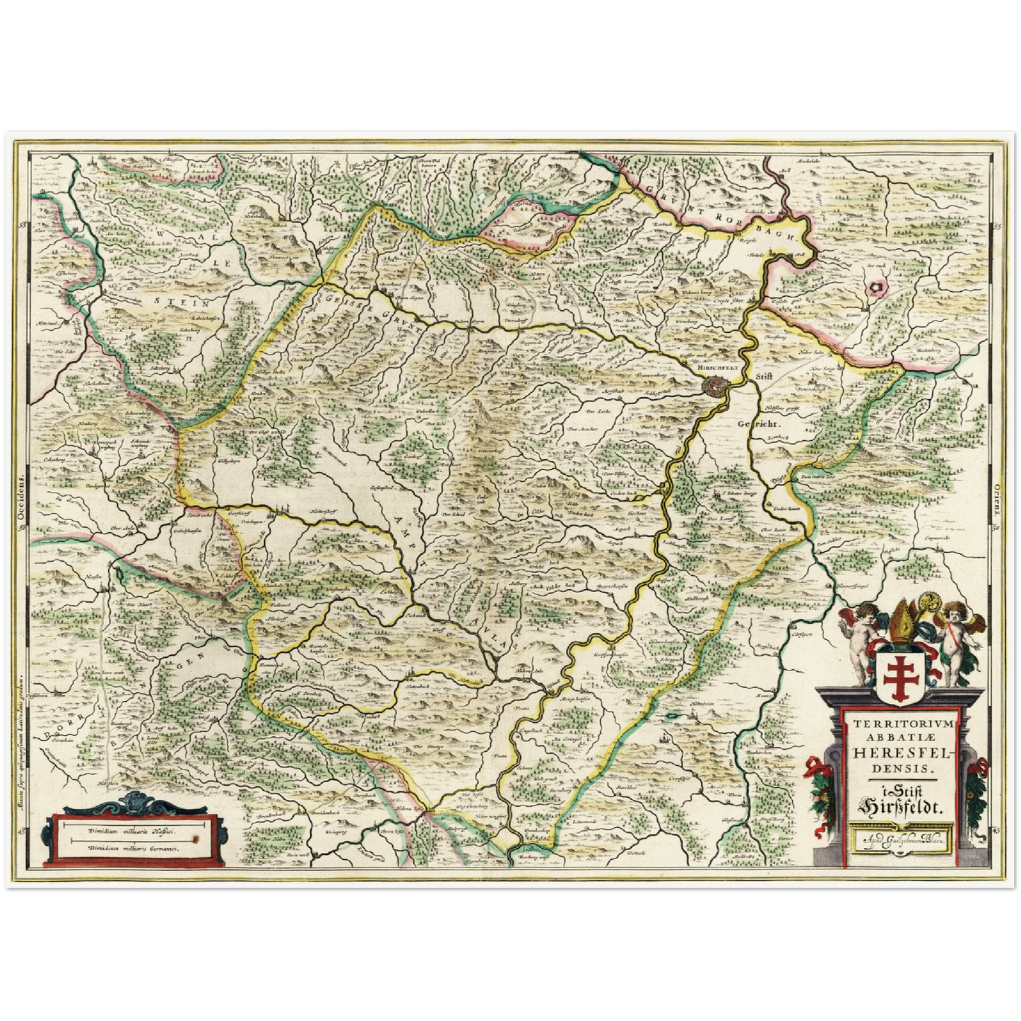 Historische Landkarte Bad Hersfeld um 1647