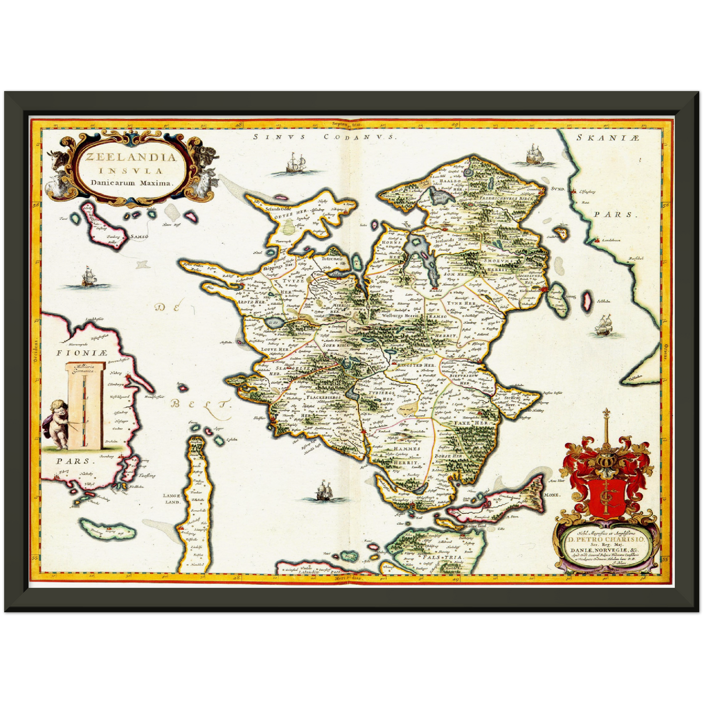 Historische Landkarte Seeland um 1690