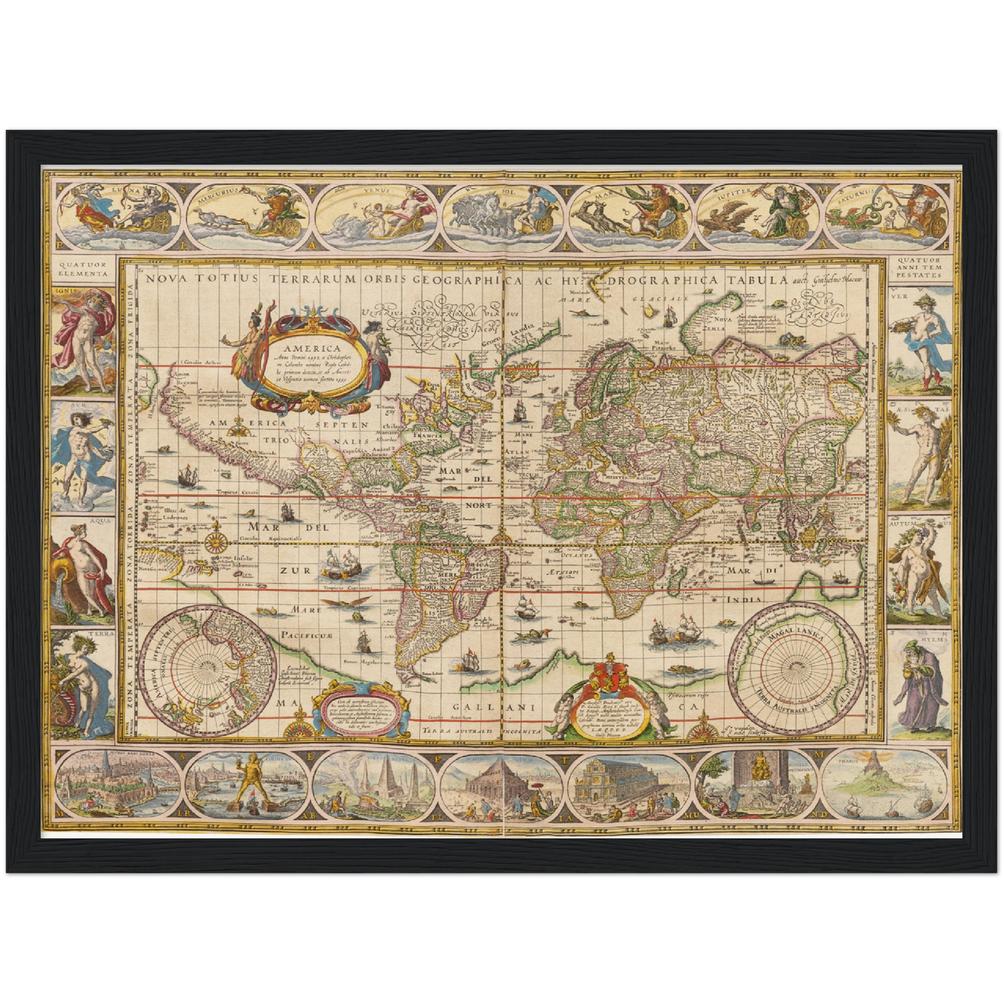 Historische Weltkarte um 1635