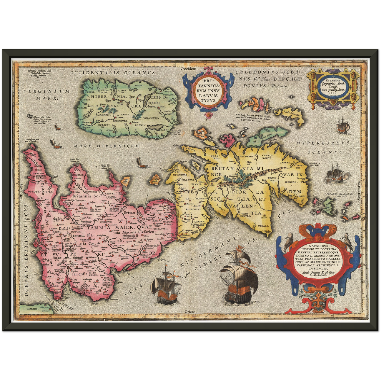 Historische Landkarte Historisches Britannien um 1595