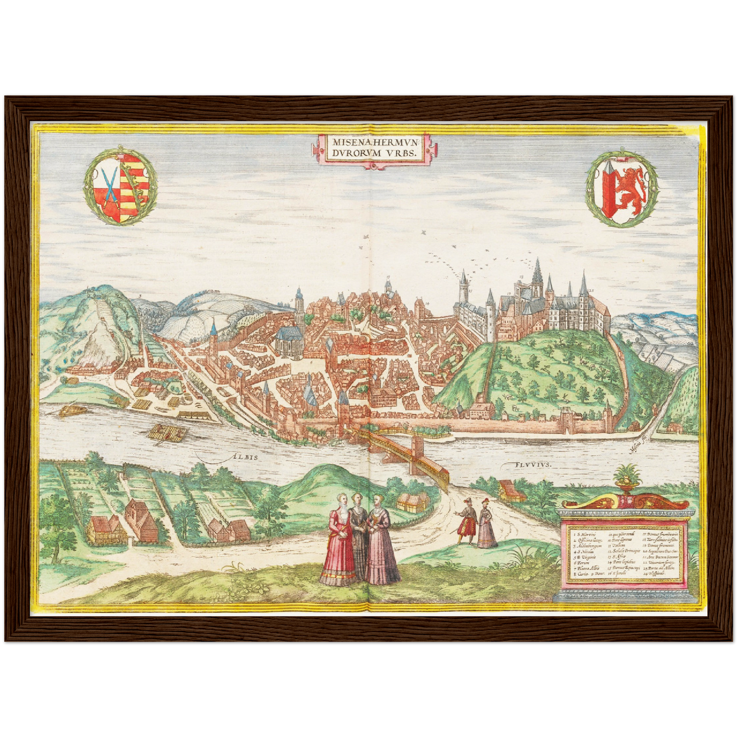 Historische Stadtansicht Meißen um 1575
