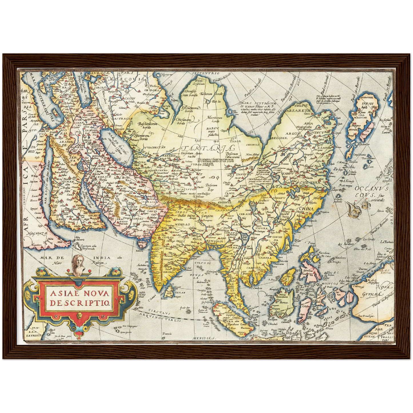 Historische Landkarte Asien um 1570