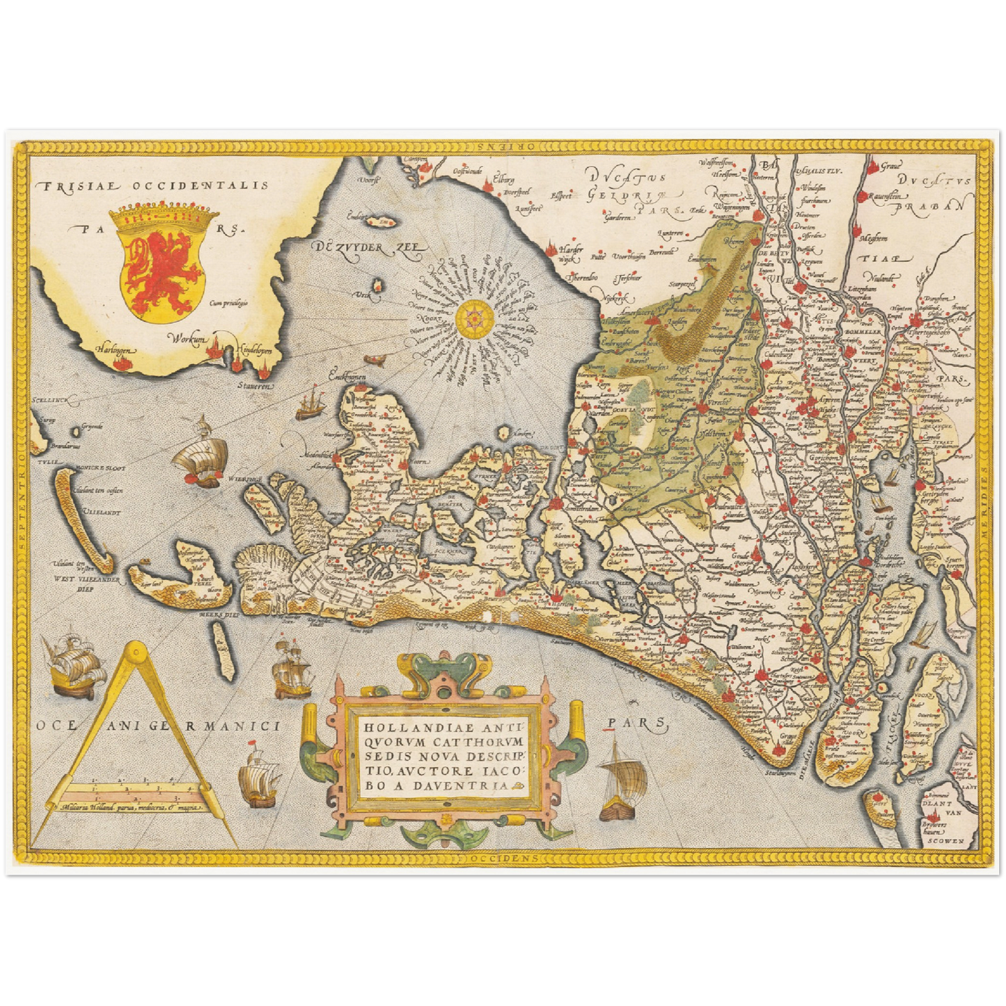 Historische Landkarte Provinz Holland um 1609