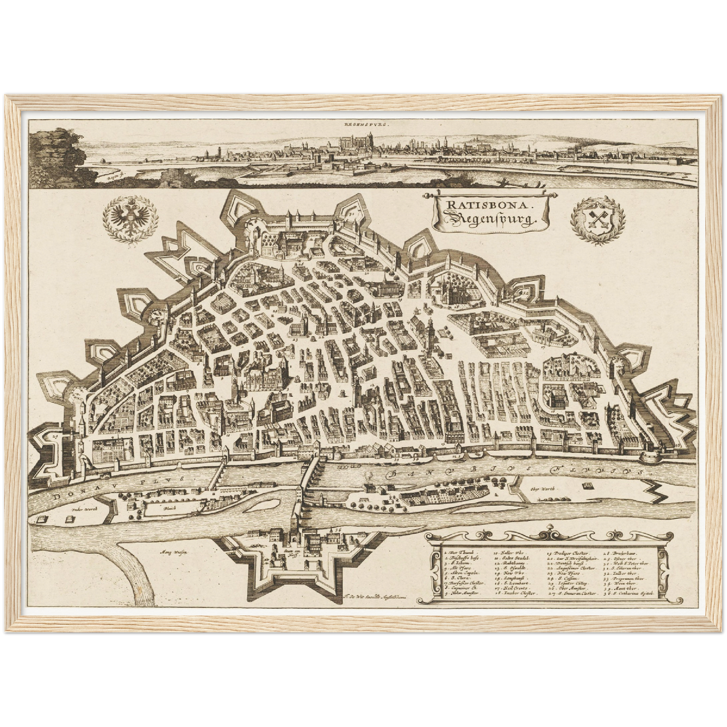 Historische Stadtansicht Regensburg um 1700