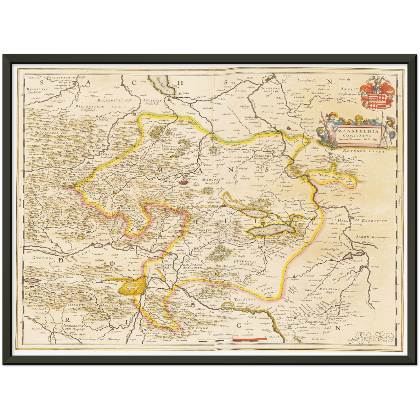 Historische Landkarte Mansfeld um 1635